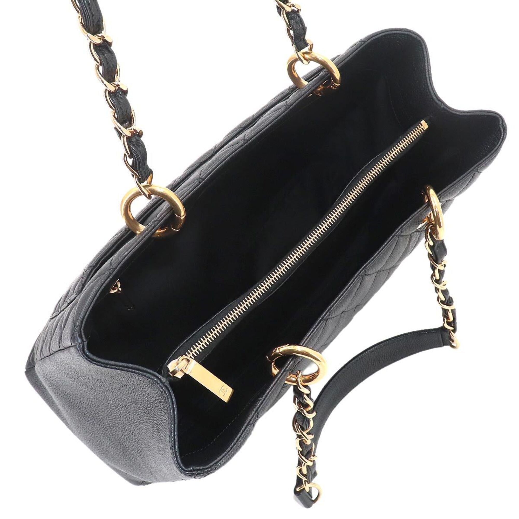 Chanel Black Grained Calfskin Handbag Tote Bag (Pre-Owned)