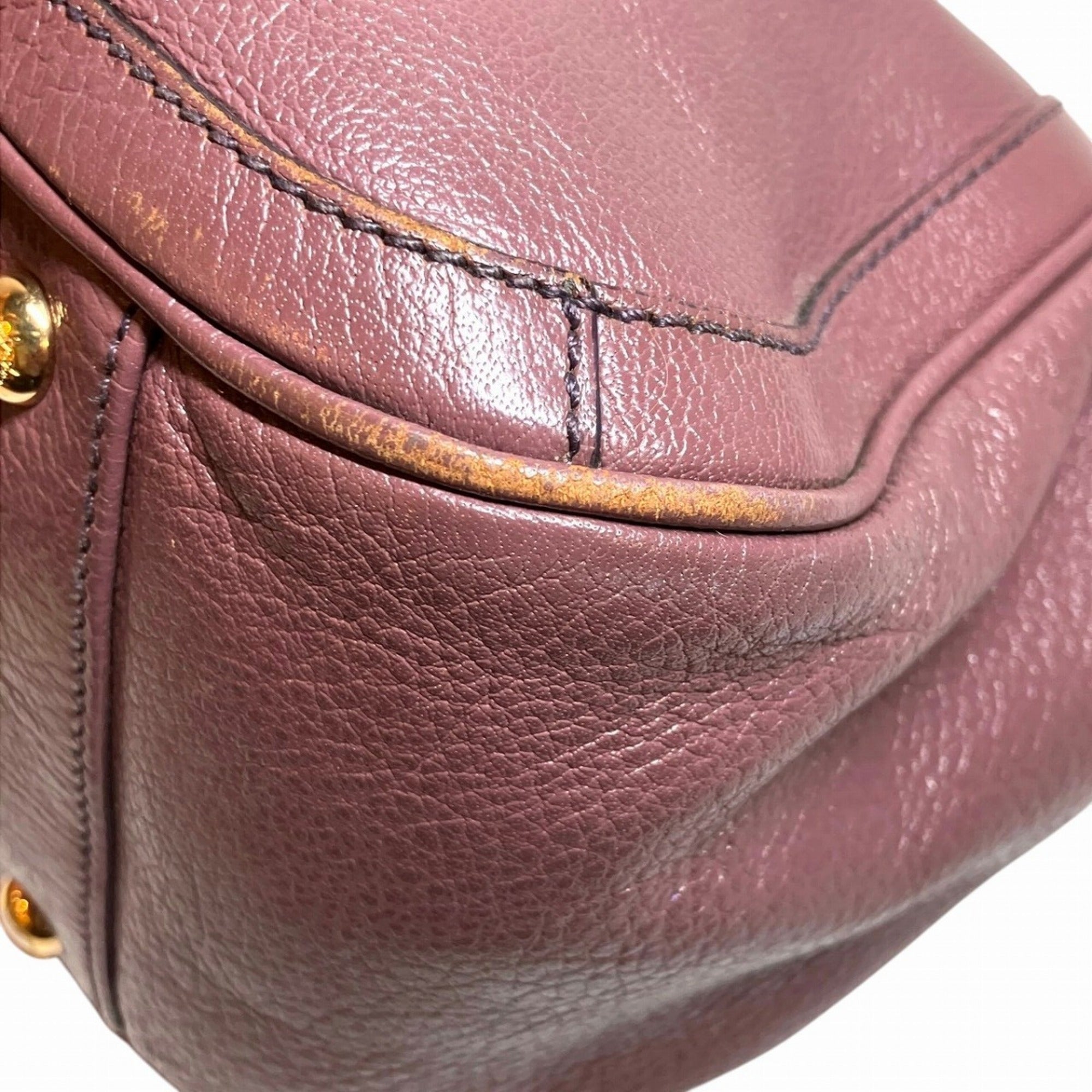 Salvatore Ferragamo Purple Leather Handbag (Pre-Owned)