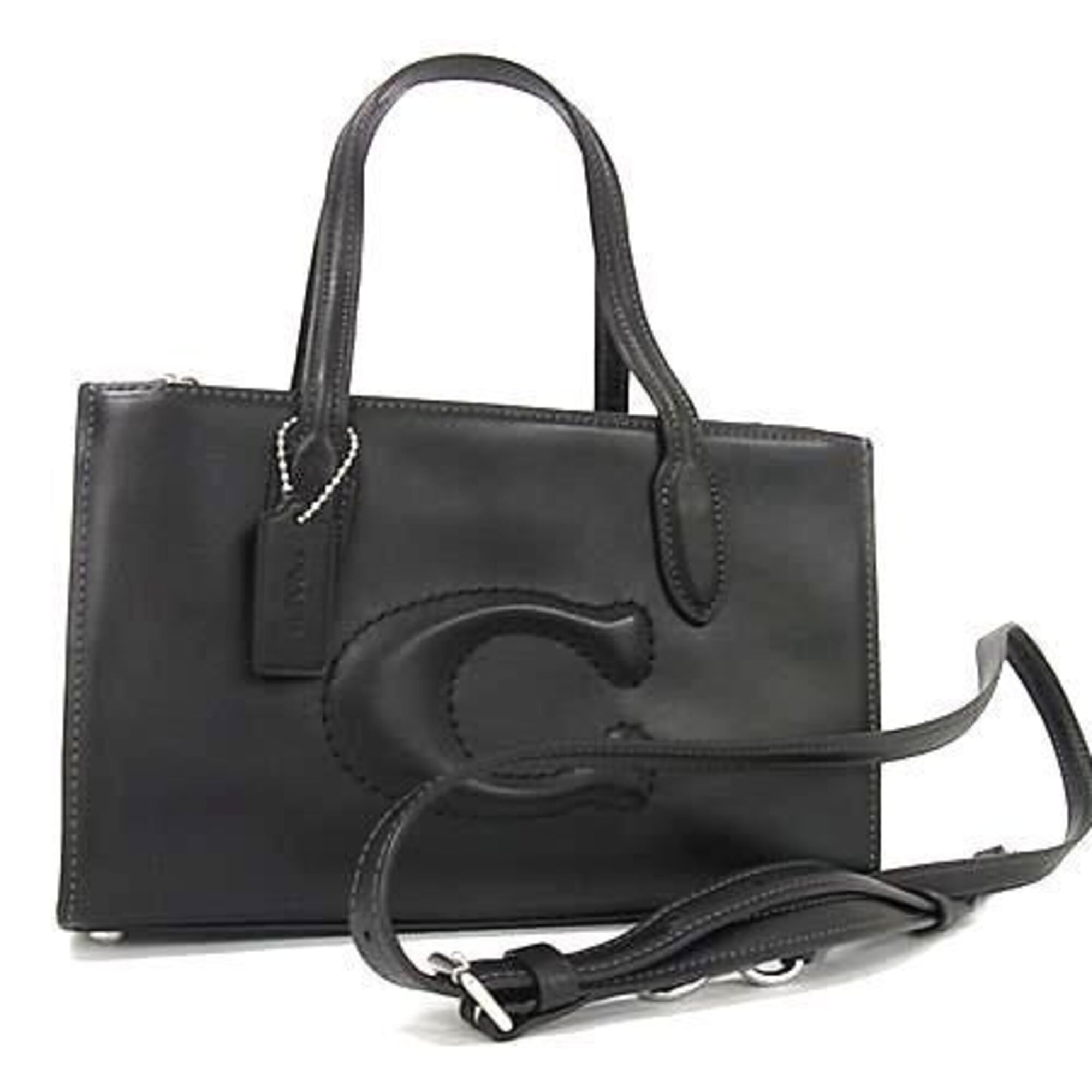 Coach Black Leather Handbag (Pre-Owned)