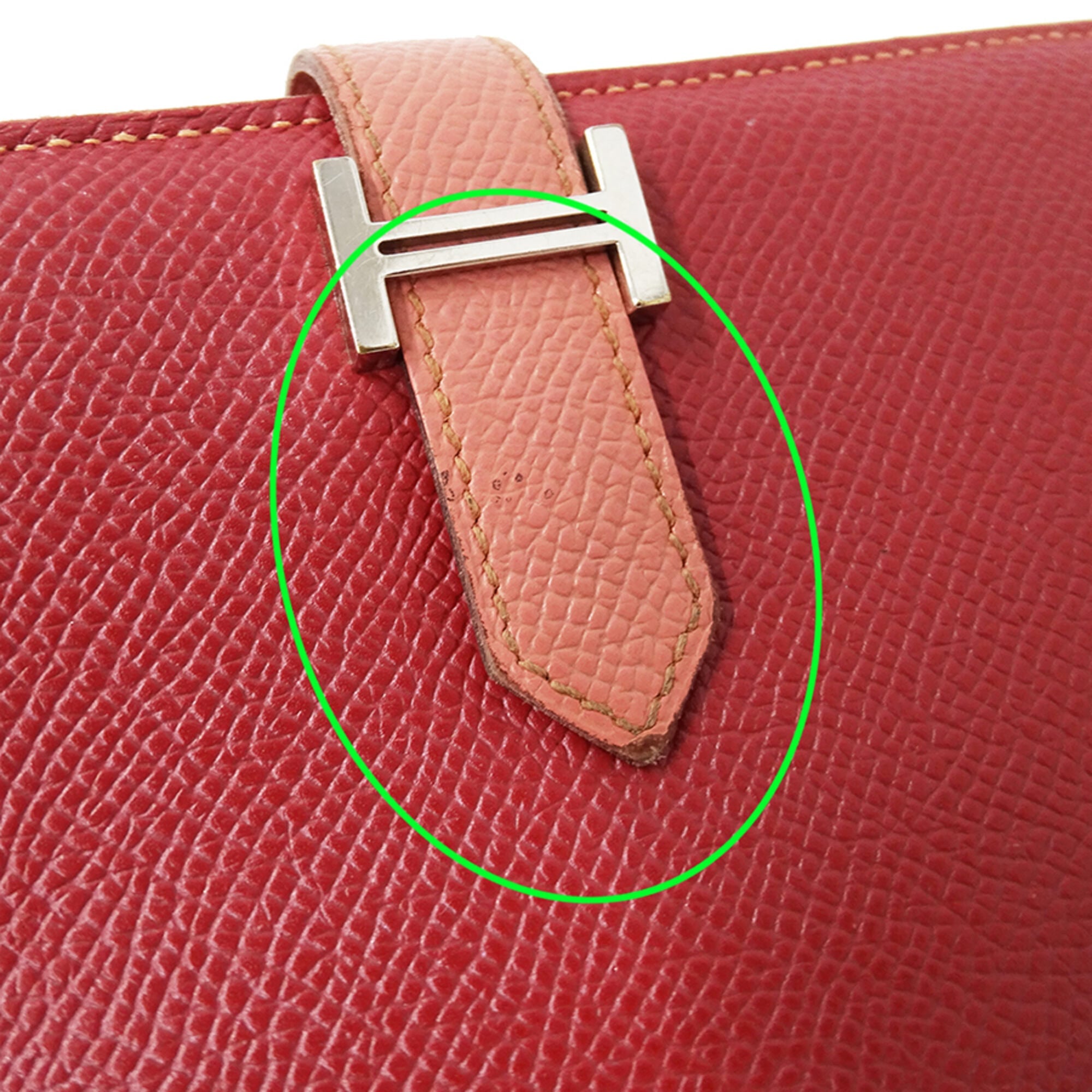 Hermes Pink Red Color Rouge Casaque Soufre Epsom Leather (Pre-Owned)