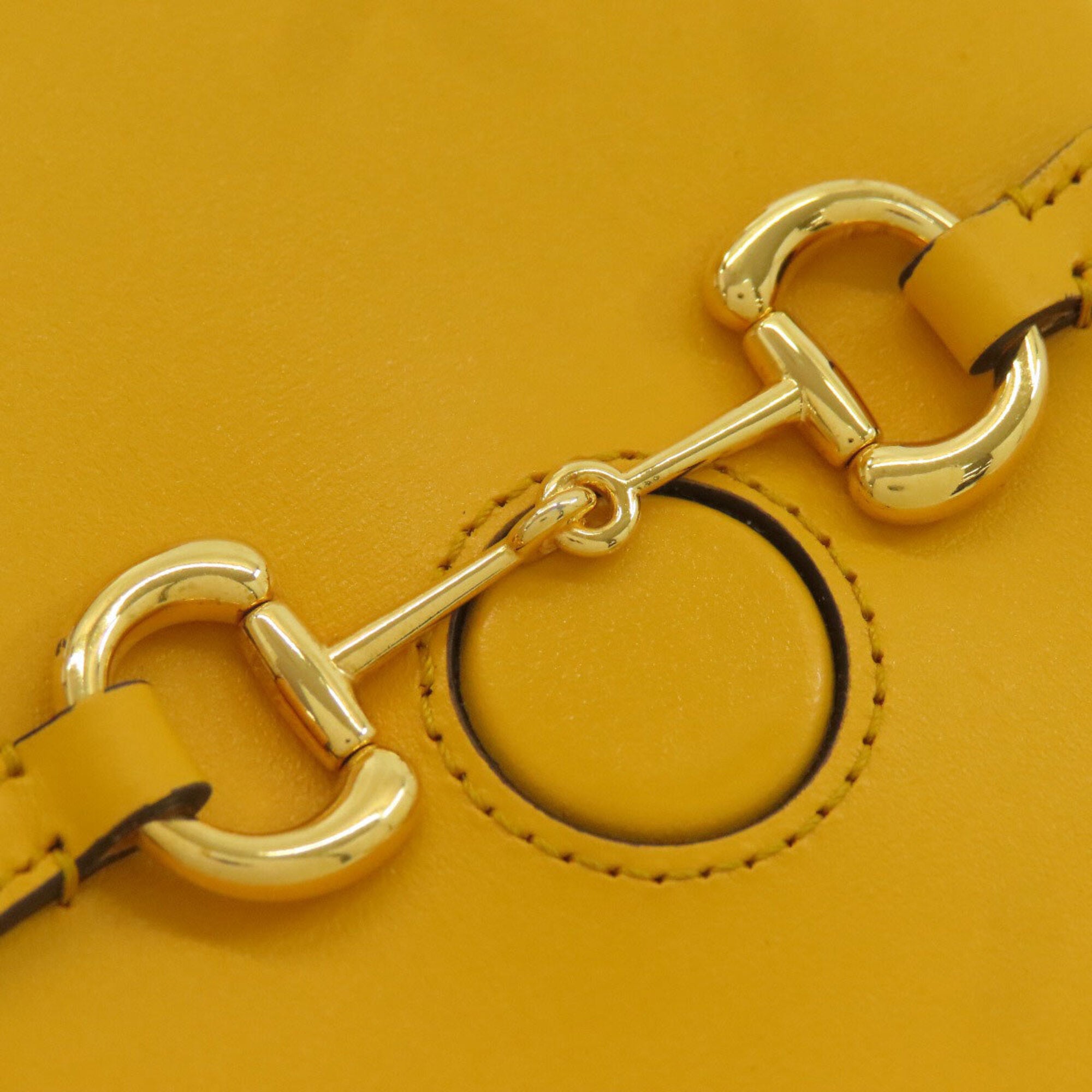 Gucci Horsebit Yellow Leather Shoulder Bag (Pre-Owned)