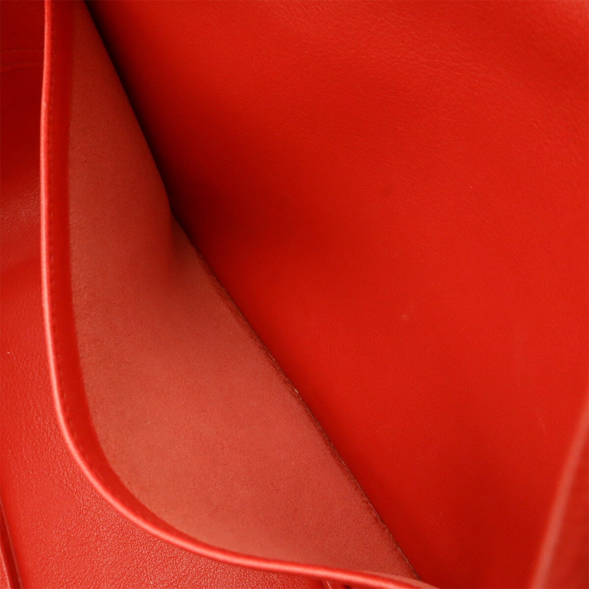 Hermes Red Color Rouge Vif Courchevel Leather Handbag Tote Bag (Pre-Owned)
