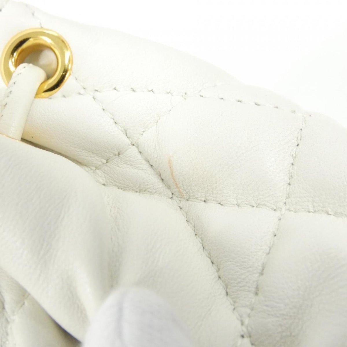 Christian Dior White Leather Backpack (Pre-Owned)