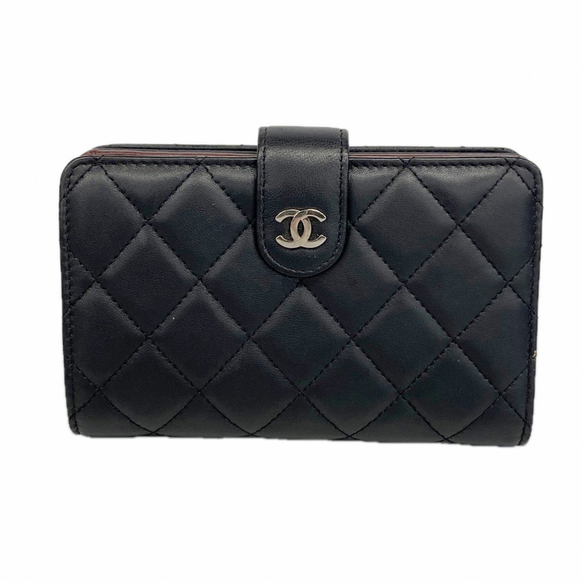Chanel Black Leather Wallet (Bi-Fold) (Pre-Owned)