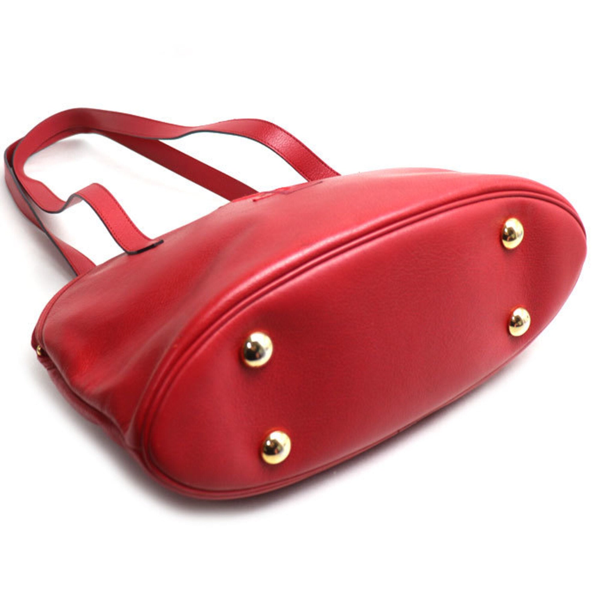 Saint Laurent Red Color Leather Tote Bag (Pre-Owned)