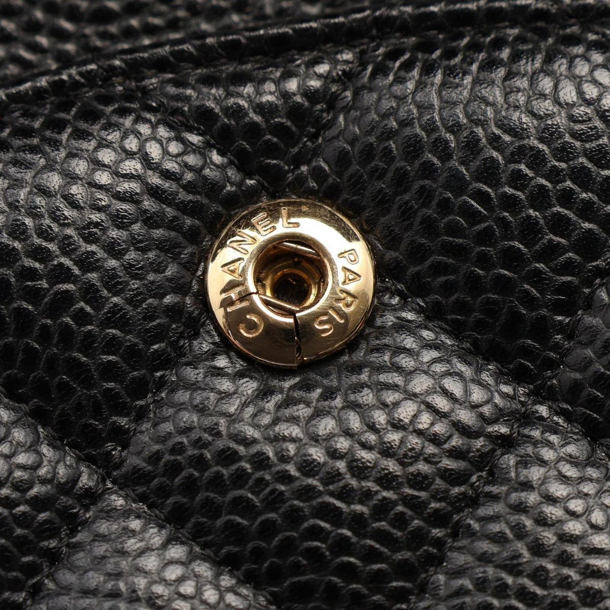 Chanel Black Grained Calfskin Handbag Shoulder Bag (Pre-Owned)
