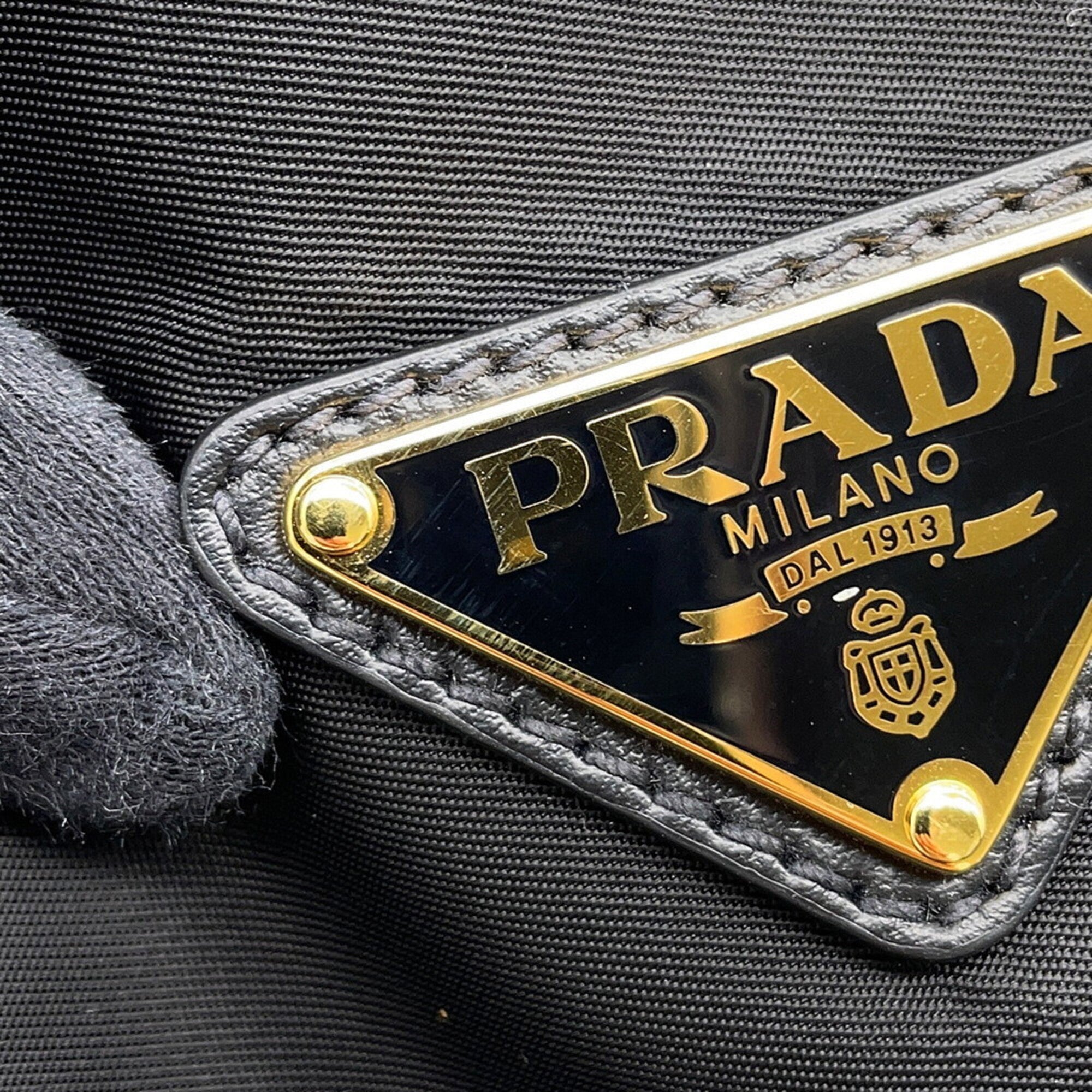 Prada Black Nylon Handbag Shoulder Bag (Pre-Owned)