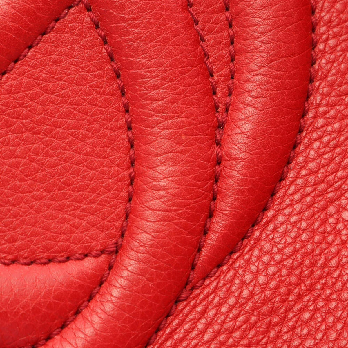 Gucci Red Color Leather Handbag Tote Bag (Pre-Owned)