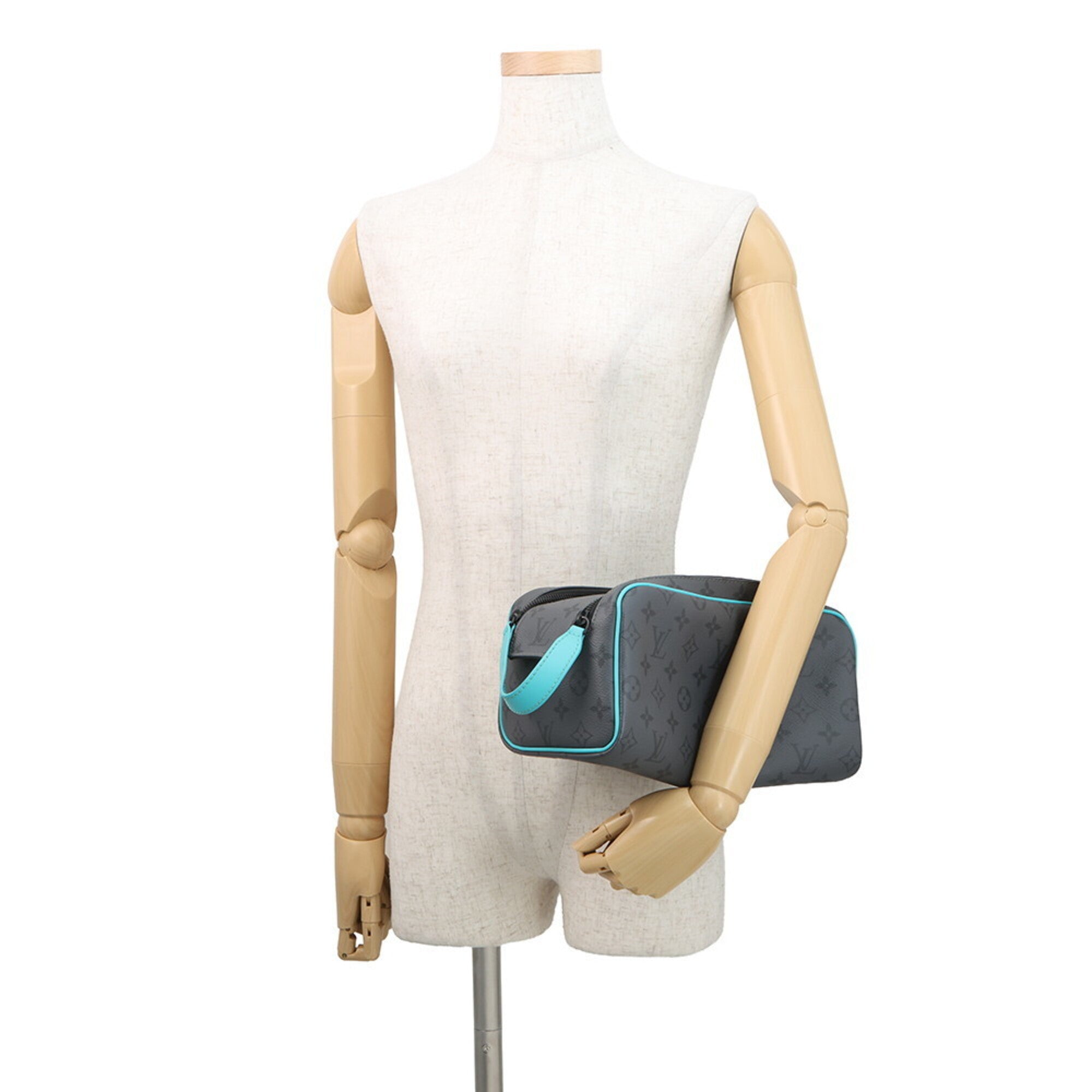 Louis Vuitton Black Noir Turquoise Monogram Eclipse Clutch Bag (Pre-Owned)