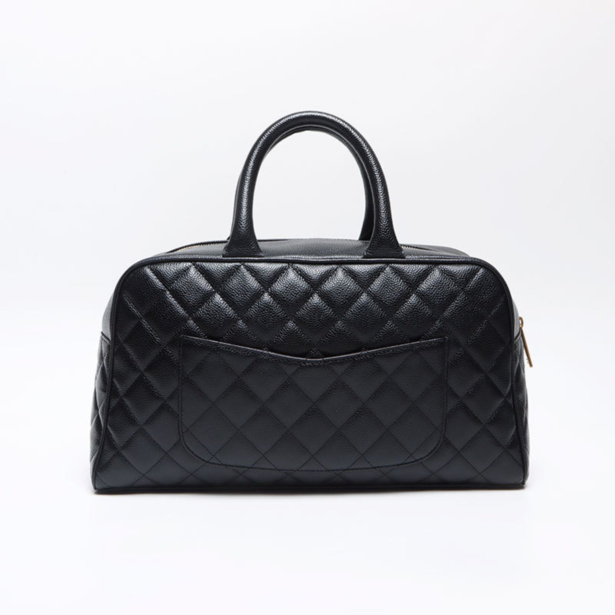 Chanel Black Grained Calfskin Boston Bag (Pre-Owned)