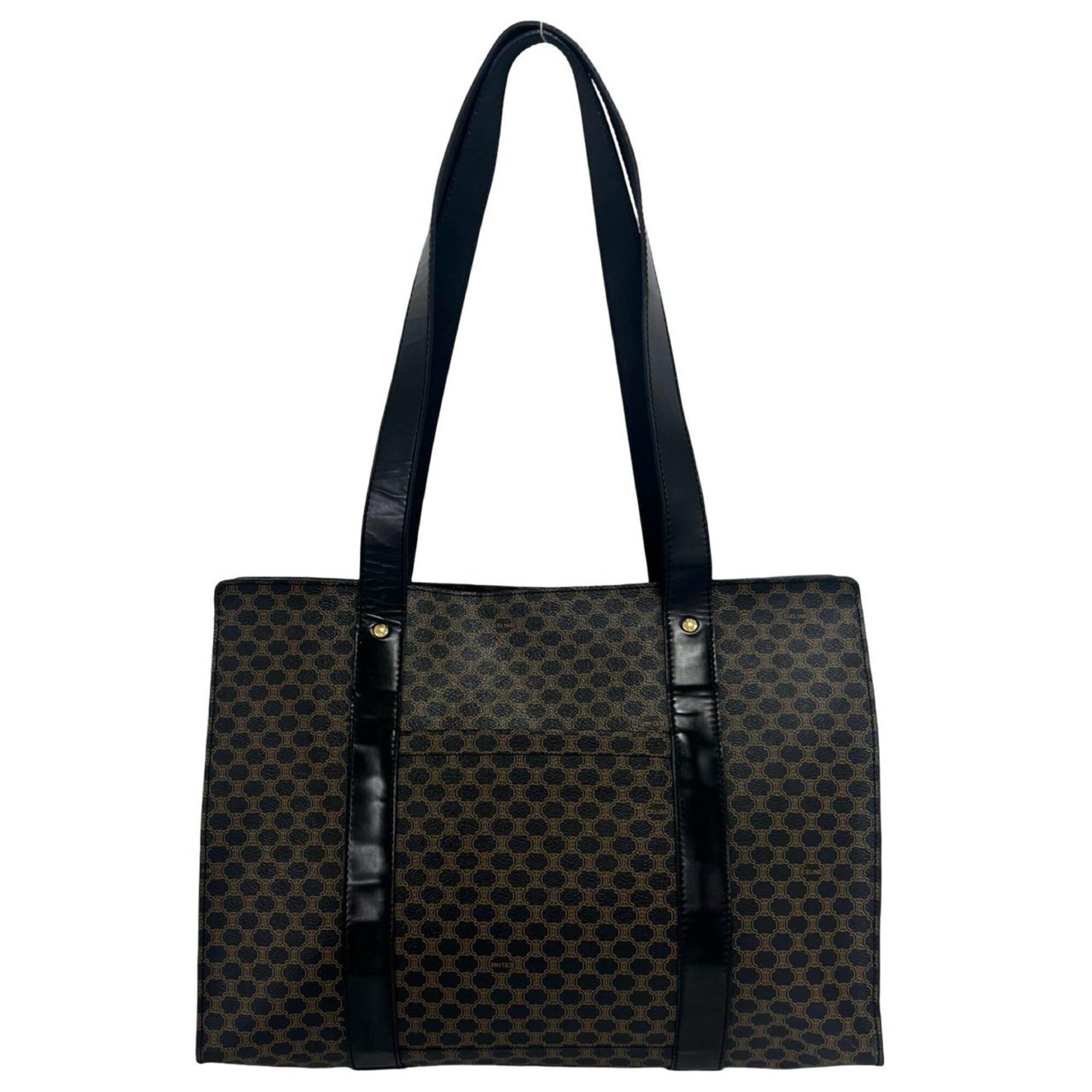 Celine Black Brown Leather Pvc Shoulder Bag Tote Bag (Pre-Owned)