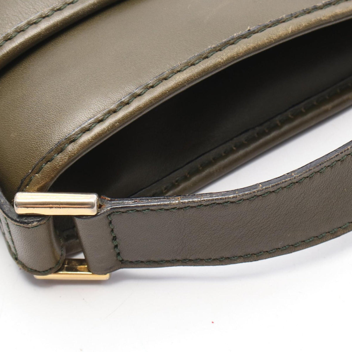 Celine Khaki Leather Handbag Shoulder Bag (Pre-Owned)