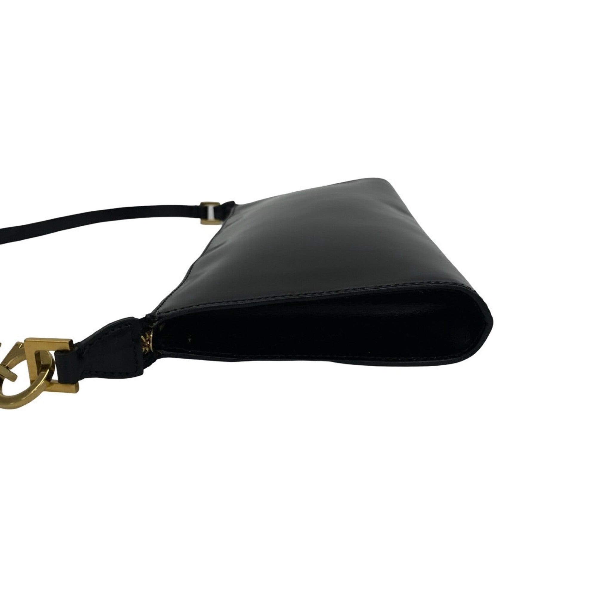 Salvatore Ferragamo Black Leather Handbag Shoulder Bag (Pre-Owned)