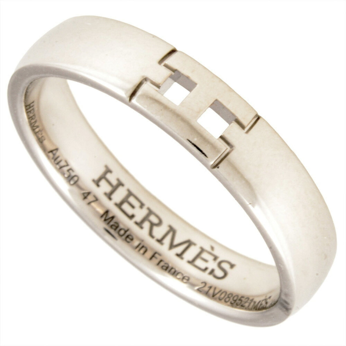 Hermes White Gold (18K) Band Ring (Pre-Owned)