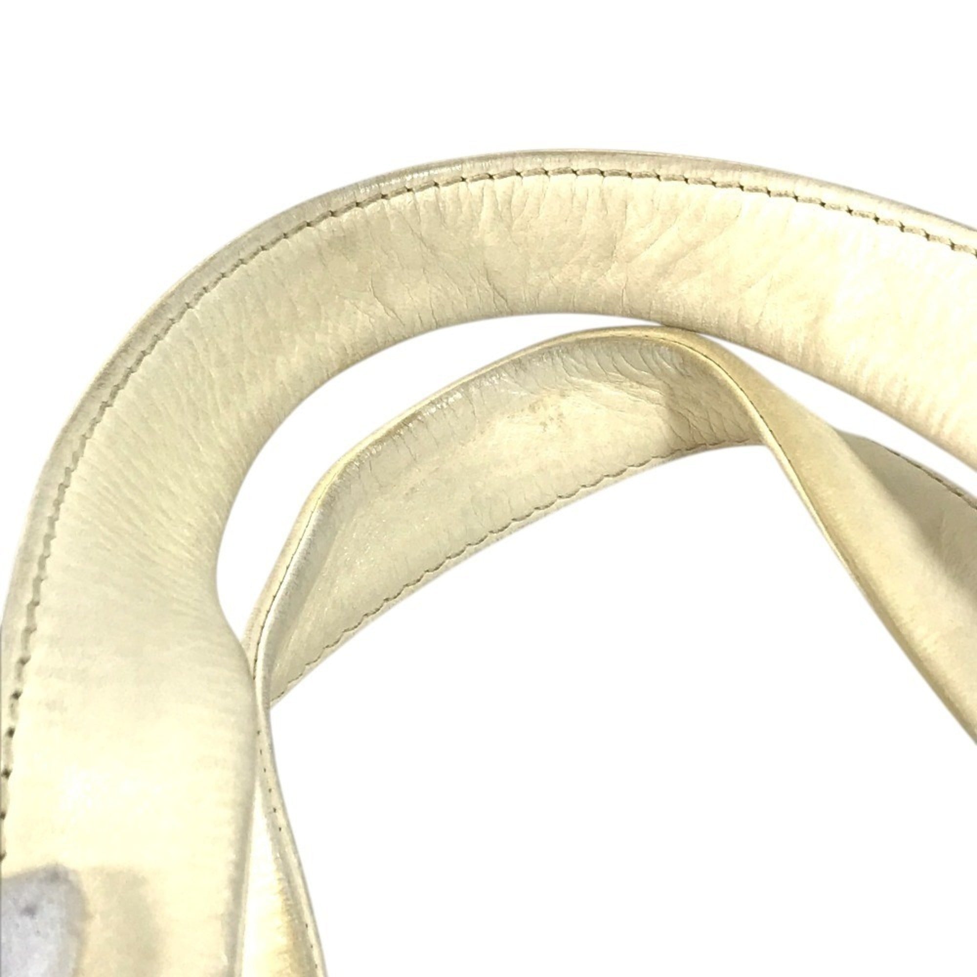 Chanel Beige Ivory Leather Canvas Handbag Shoulder Bag (Pre-Owned)