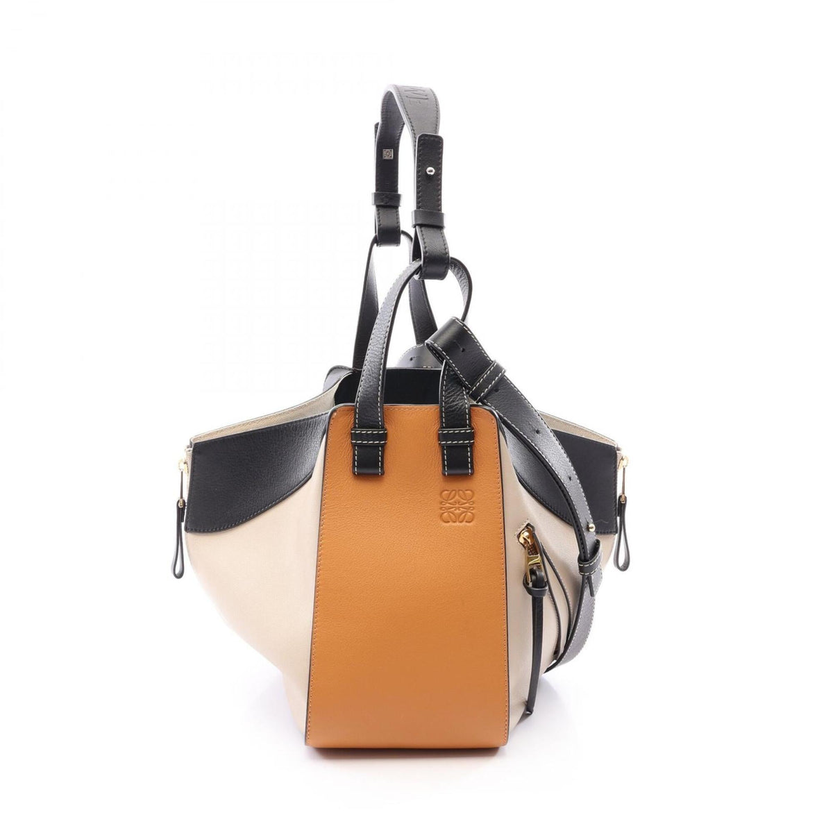 Loewe Beige Black Brown Leather Handbag (Pre-Owned)