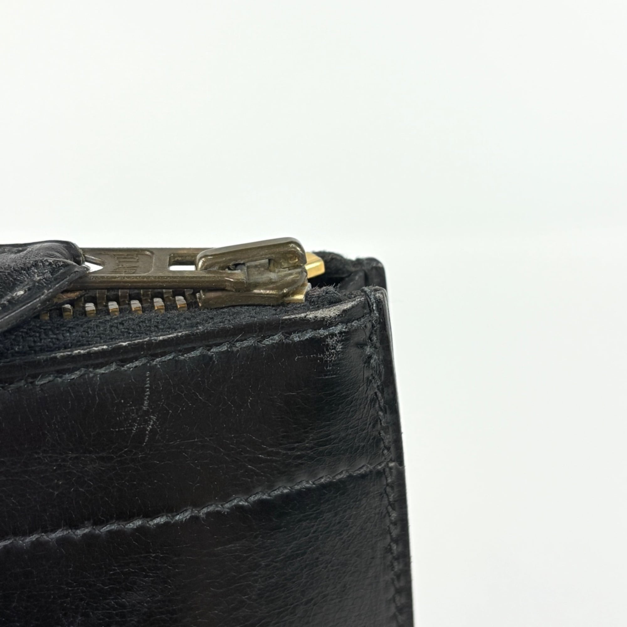 Hermes Black Box Calf Leather Clutch Bag (Pre-Owned)