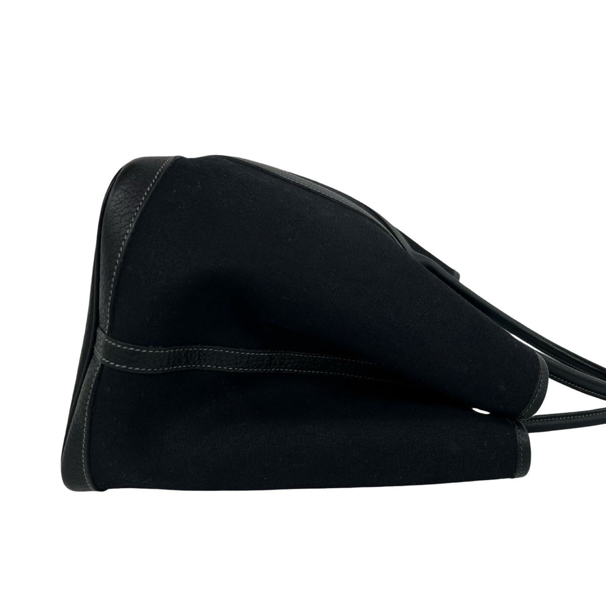 Hermes Black Toile Officier Negonda Leather Handbag Tote Bag (Pre-Owned)