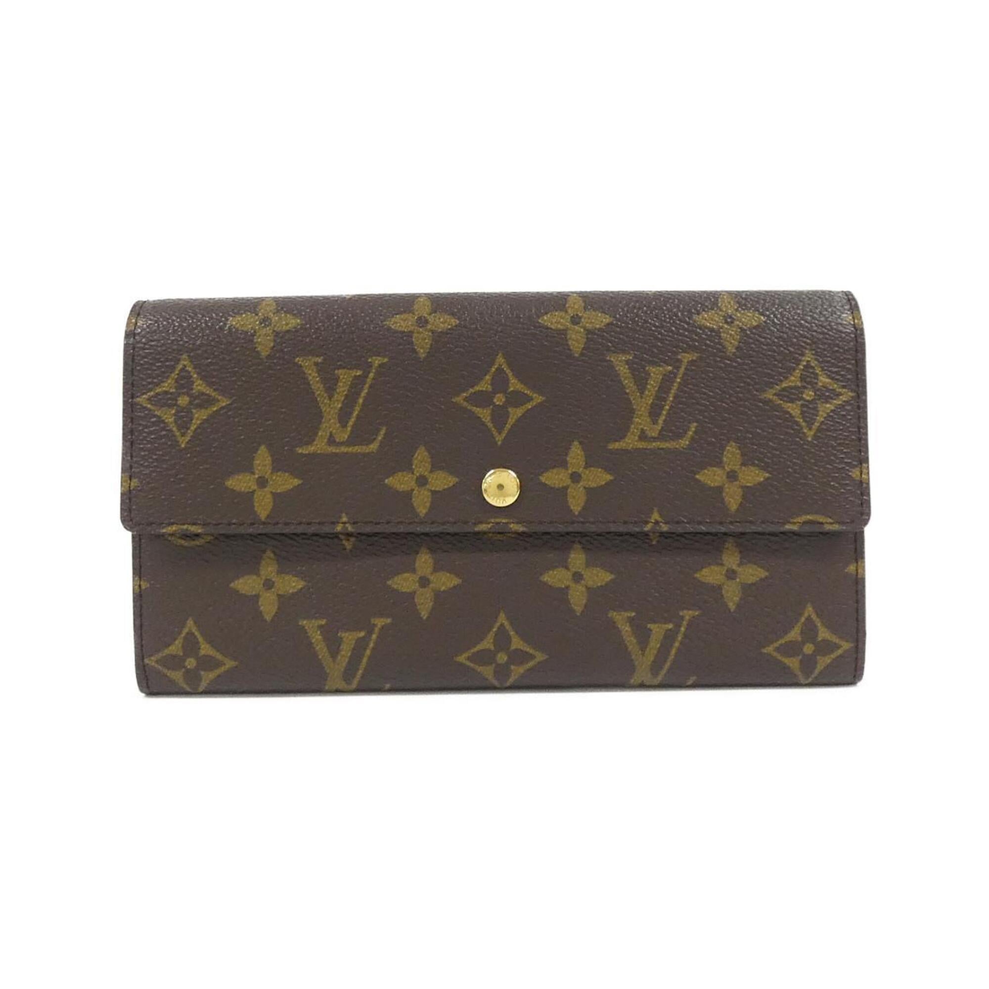 Louis Vuitton Monogram Marron Coated Canvas Long Wallet (Bi-Fold) (Pre-Owned)