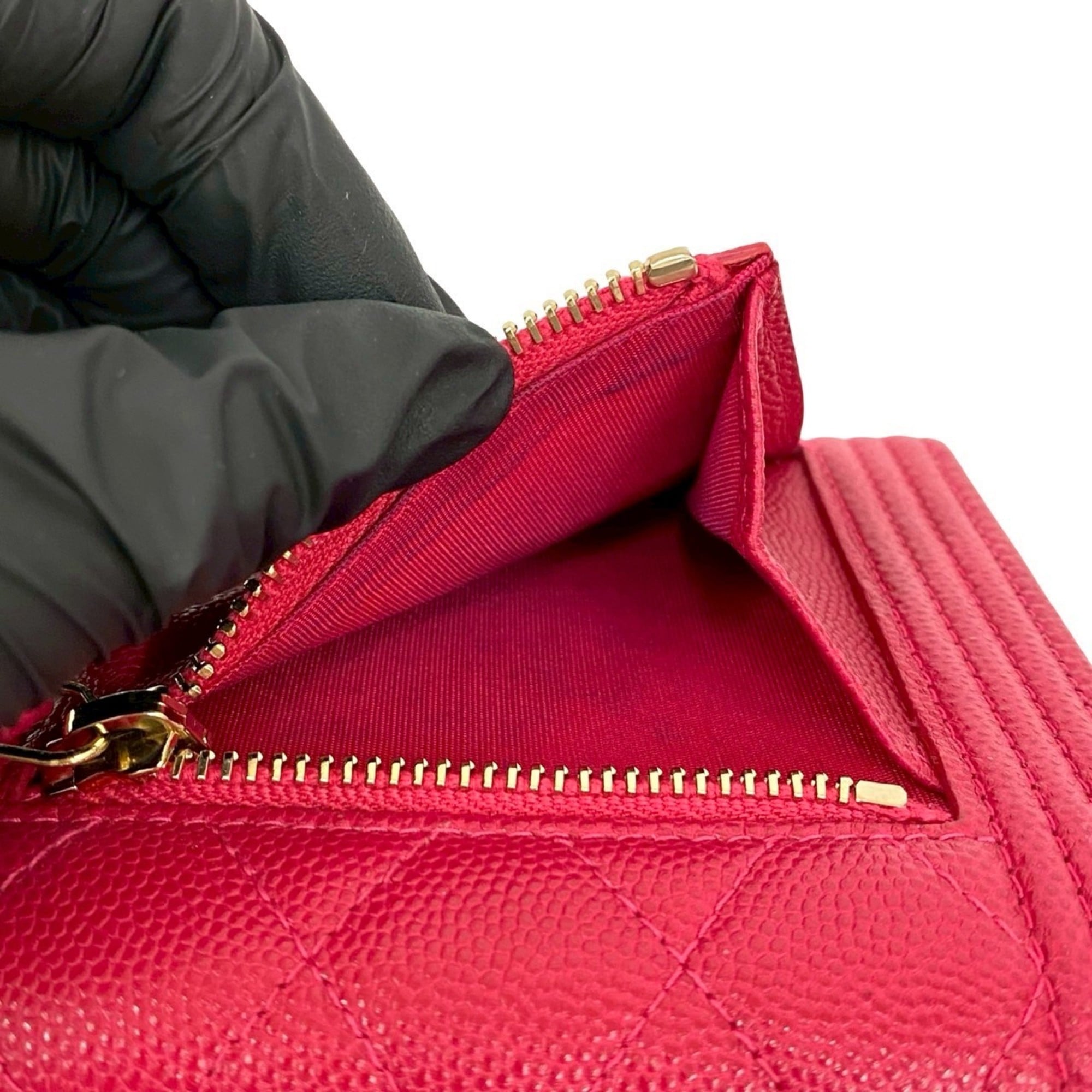 Chanel Pink Grained Calfskin Wallet (Tri-Fold) (Pre-Owned)