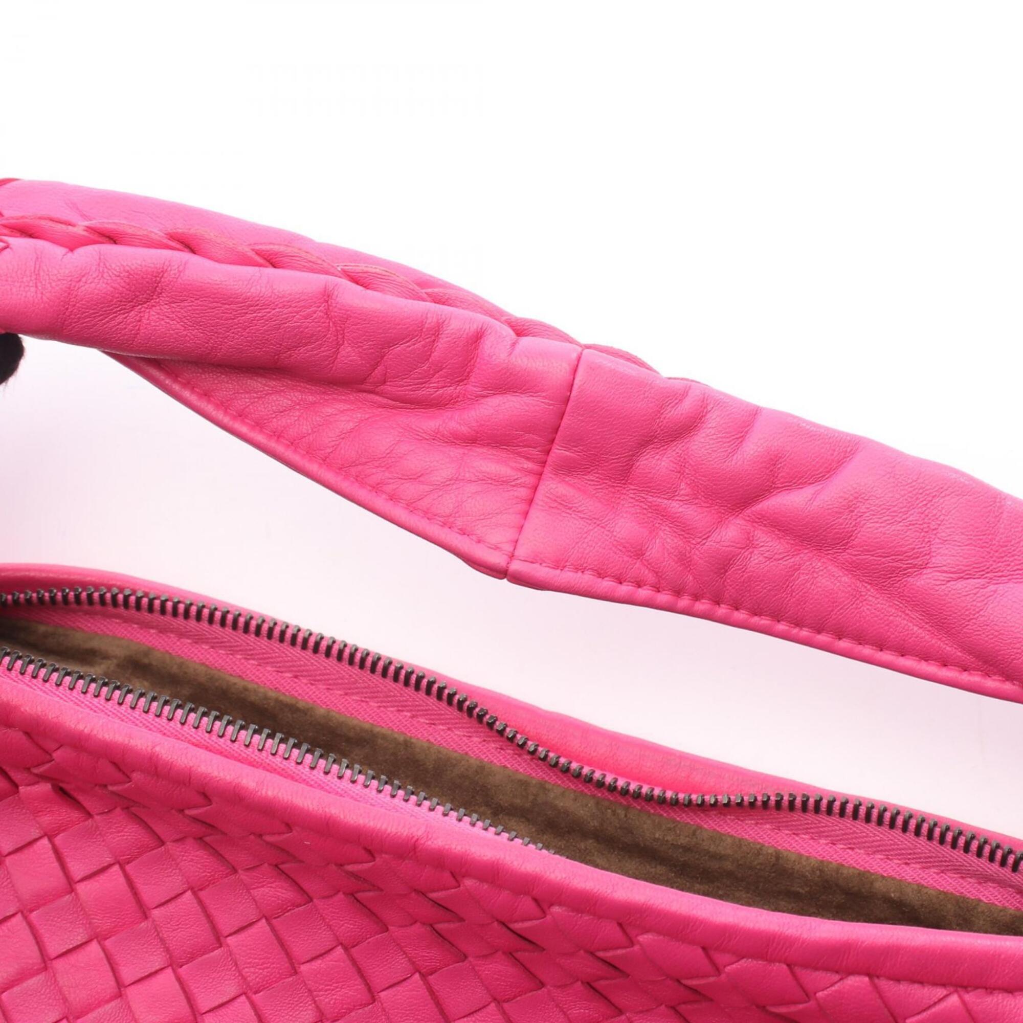 Bottega Veneta Intrecciato Pink Leather Handbag Shoulder Bag (Pre-Owned)