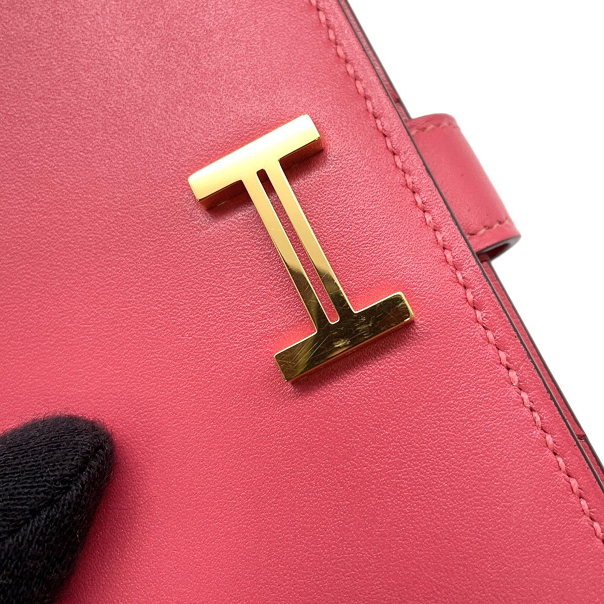 Hermes Tadelakt Leather Long Wallet (Bi-Fold) (Pre-Owned)