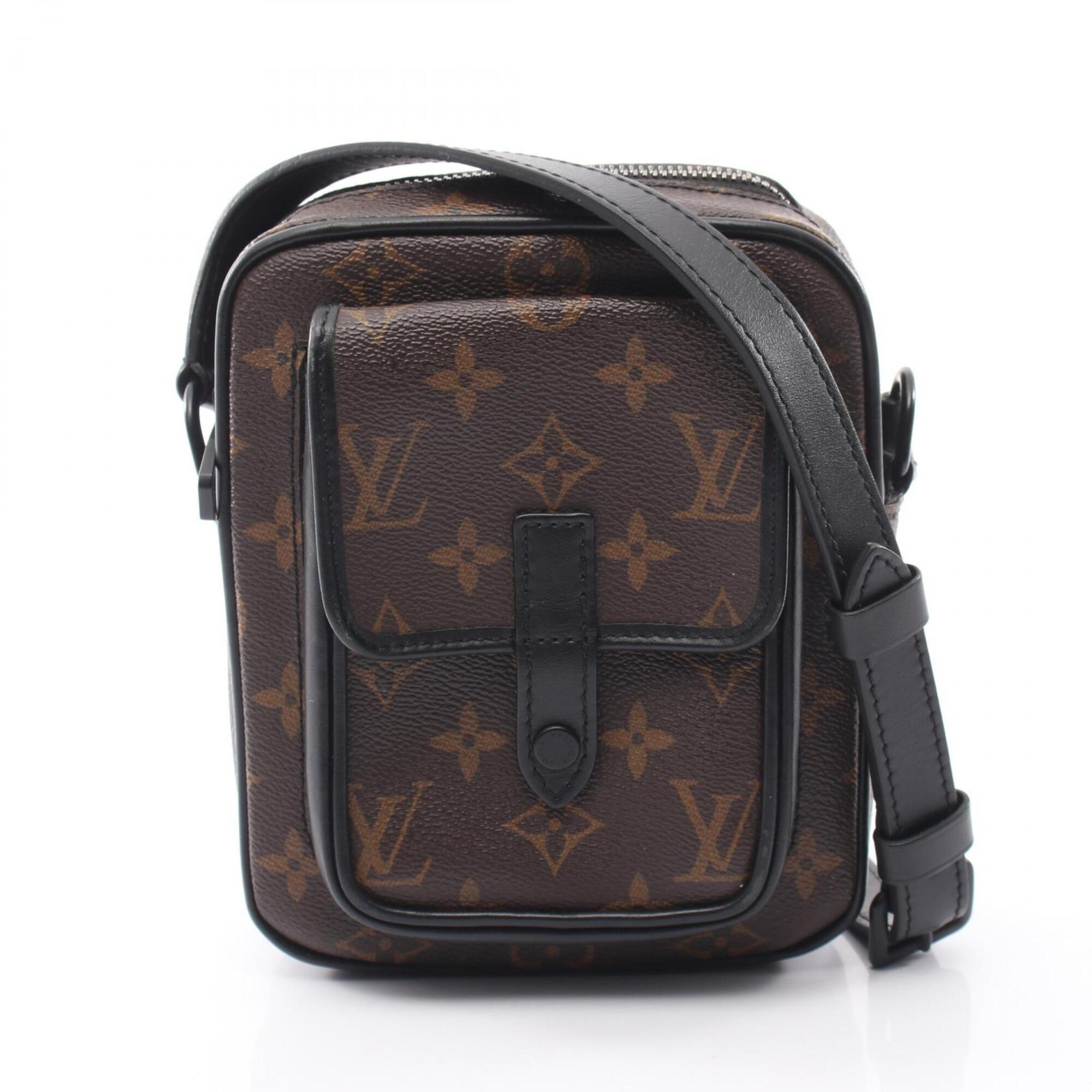 Louis Vuitton Black Brown Monogram Macassar Coated Canvas Leather Shoulder Bag (Pre-Owned)
