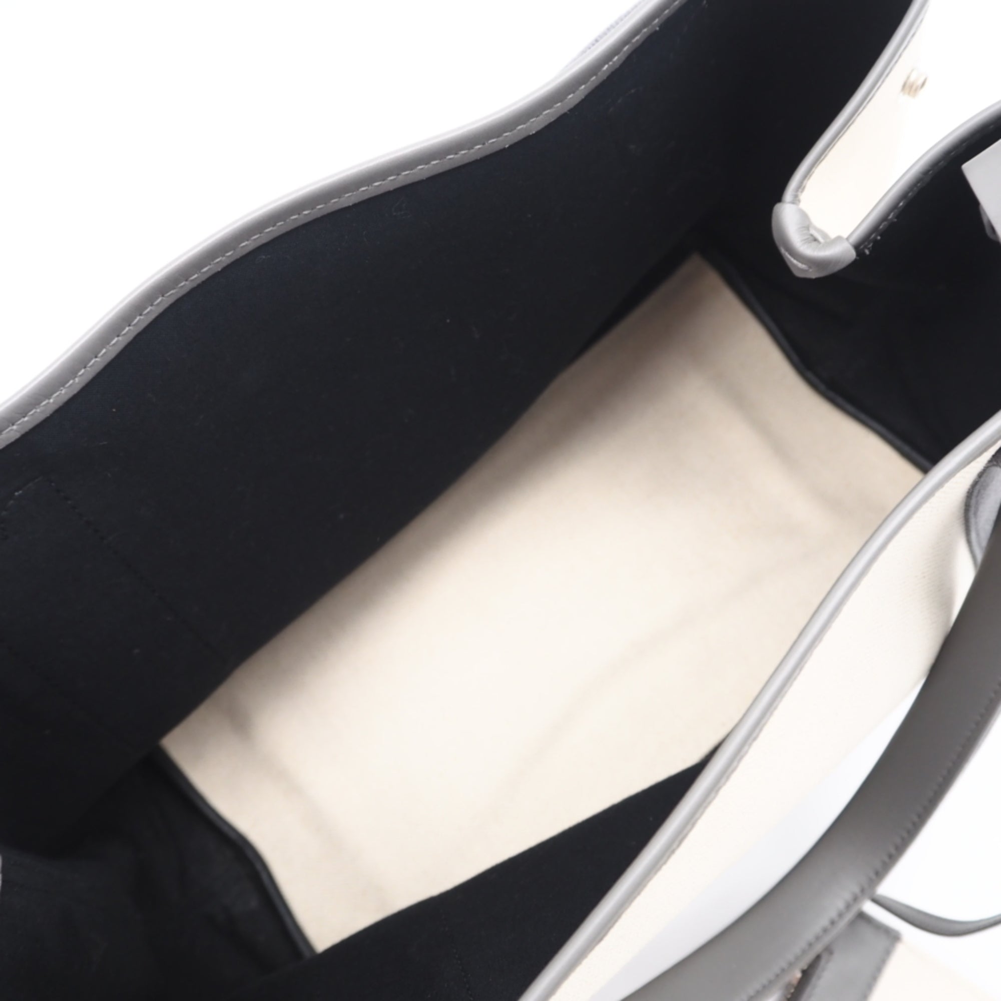 Balenciaga Gray Canvas Leather Pouch Tote Bag (Pre-Owned)