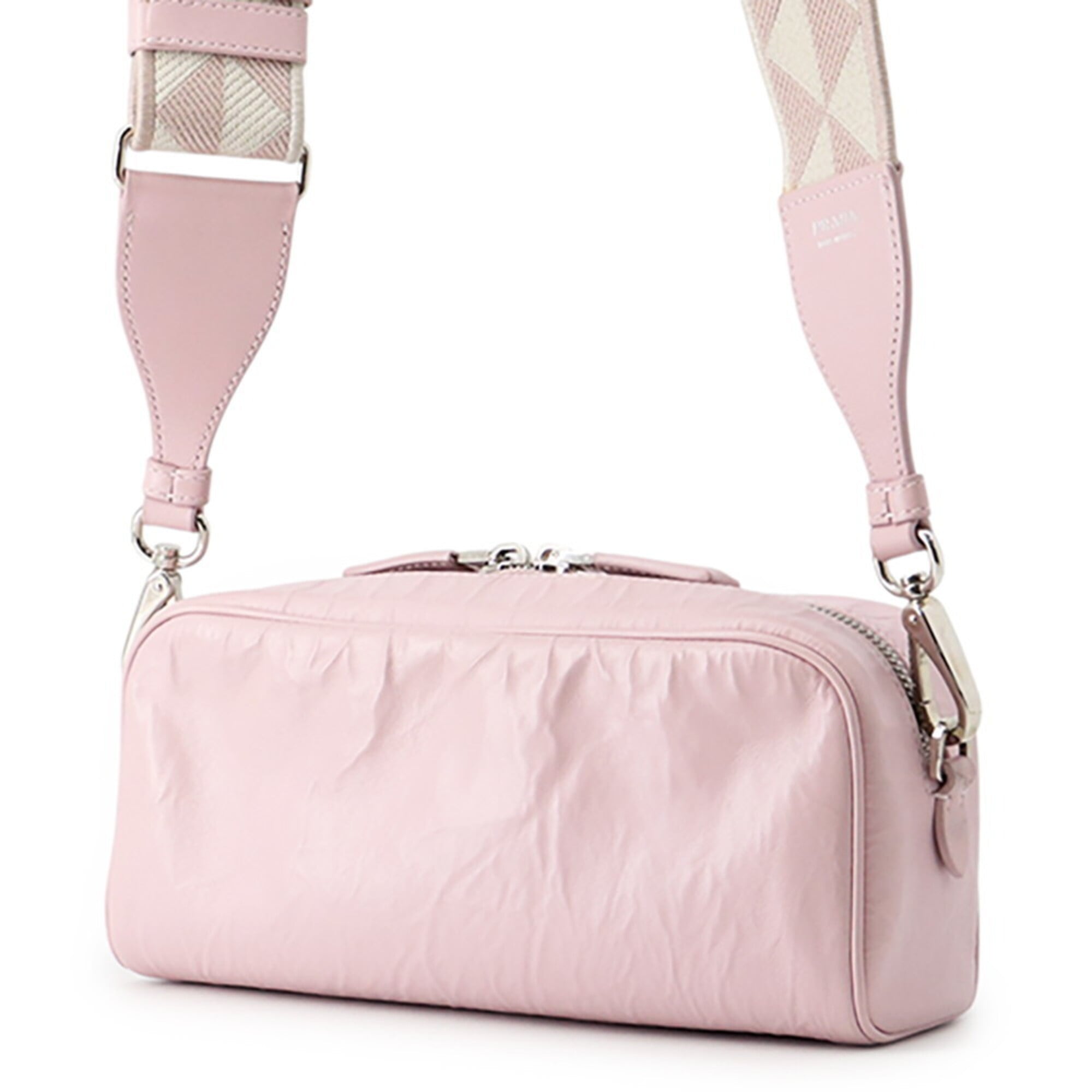 Prada Pink Leather Handbag Shoulder Bag (Pre-Owned)