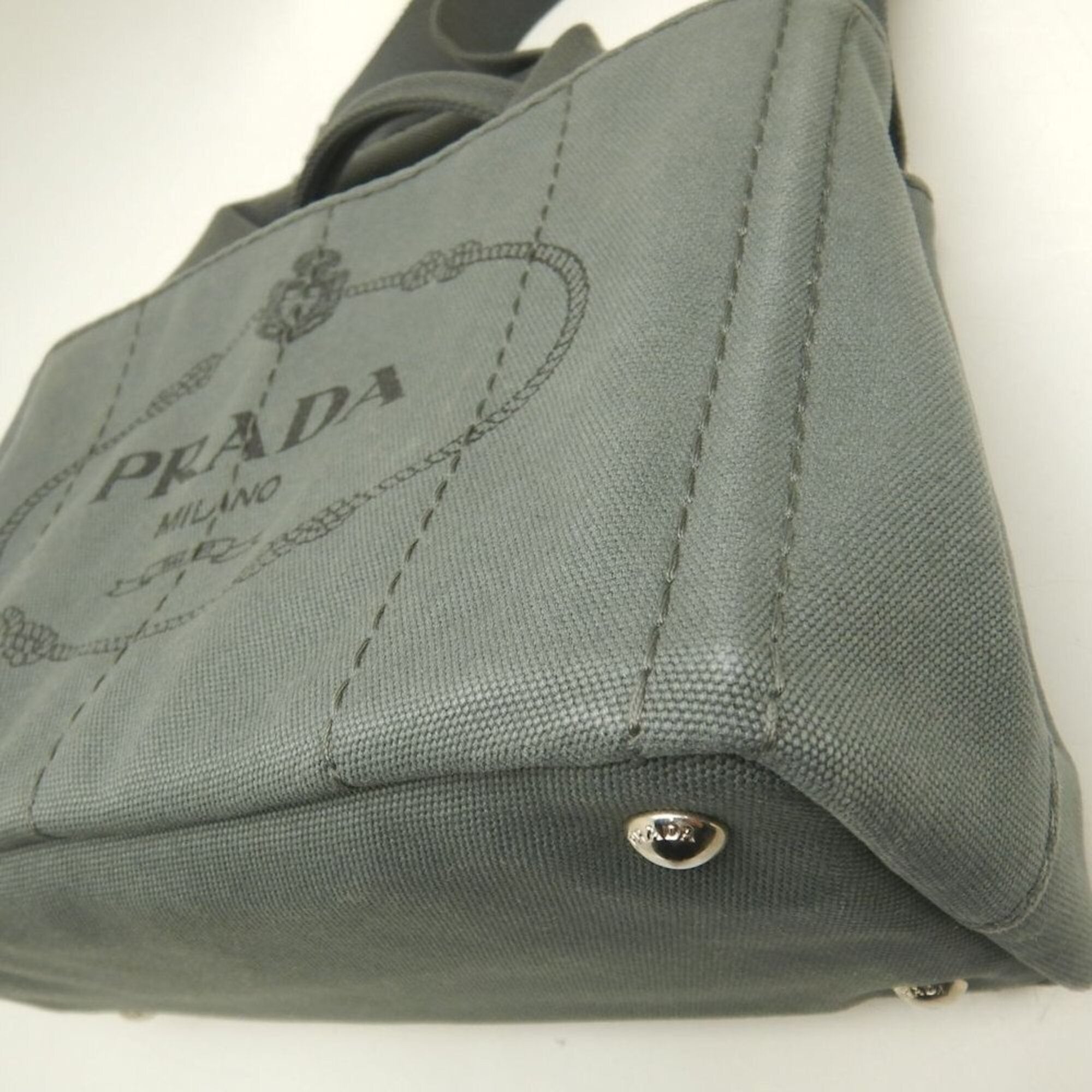 Prada Canapa Ardesia Canvas Tote Bag (Pre-Owned)