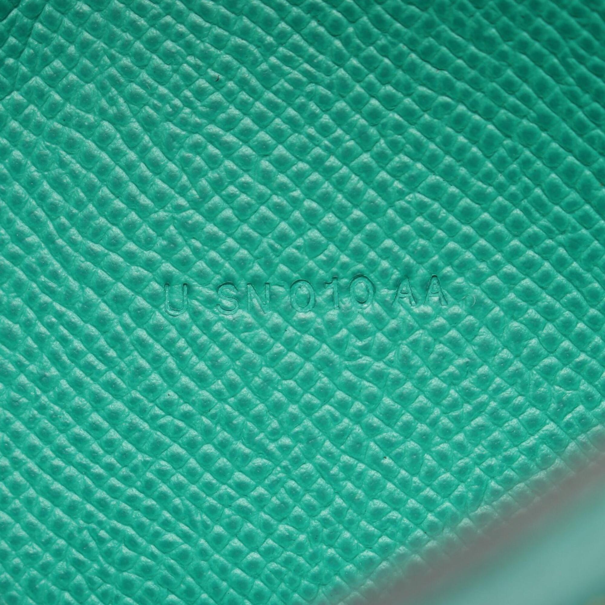 Hermes Blue Green Epsom Leather Leather Long Wallet (Bi-Fold) (Pre-Owned)