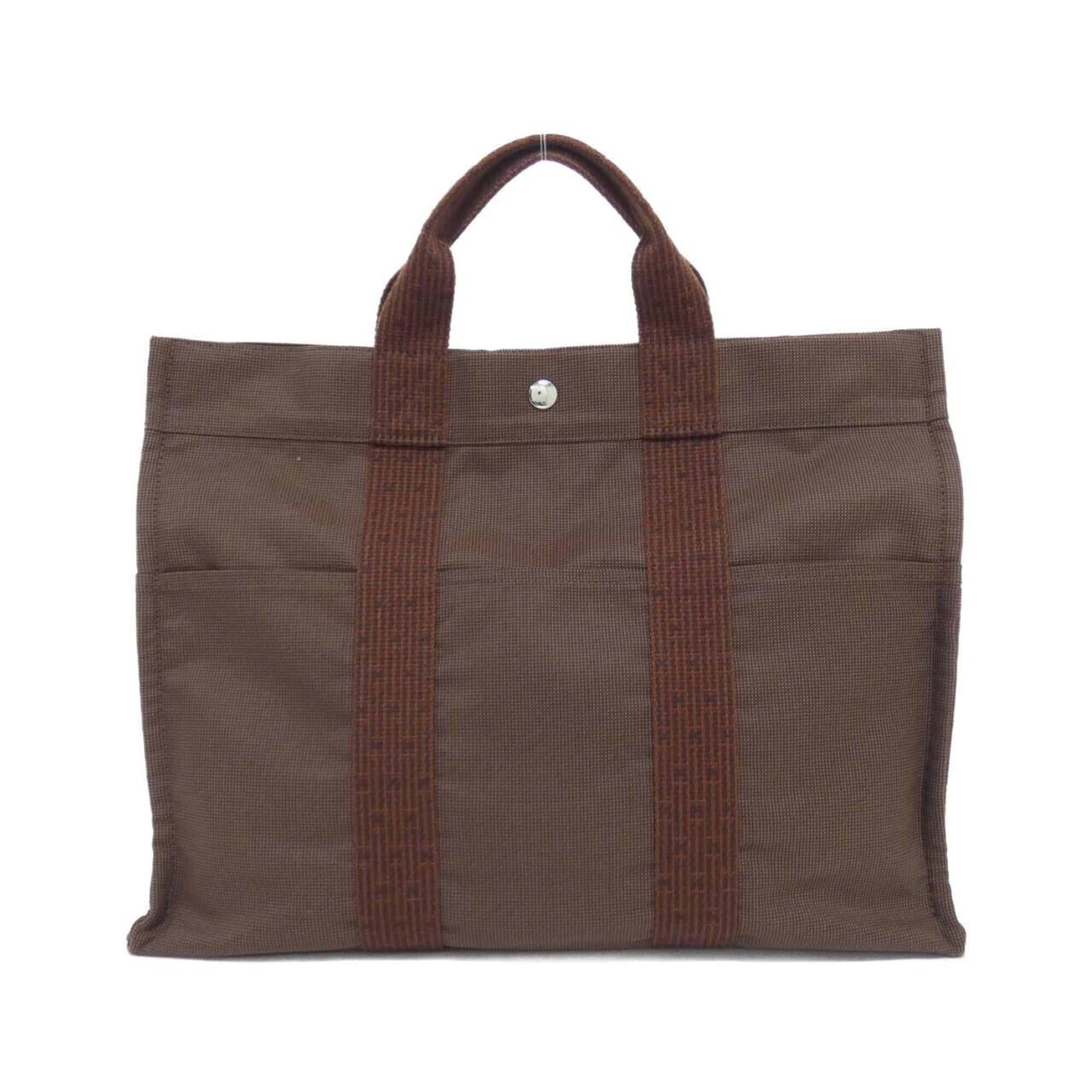 Hermes Brown Canvas Handbag (Pre-Owned)