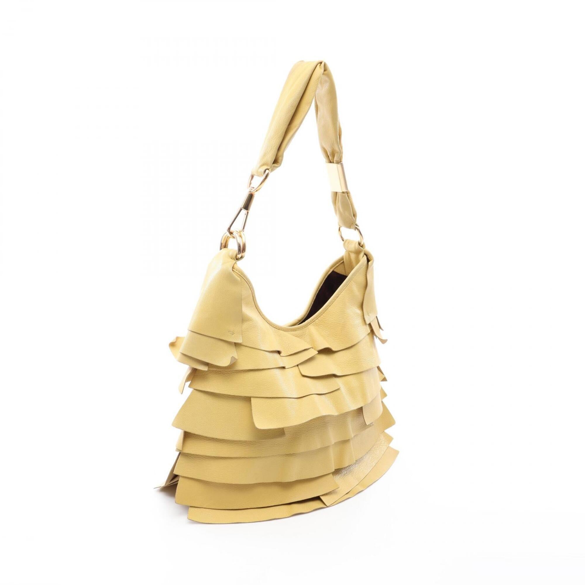 Saint Laurent Yellow Leather Handbag Shoulder Bag (Pre-Owned)