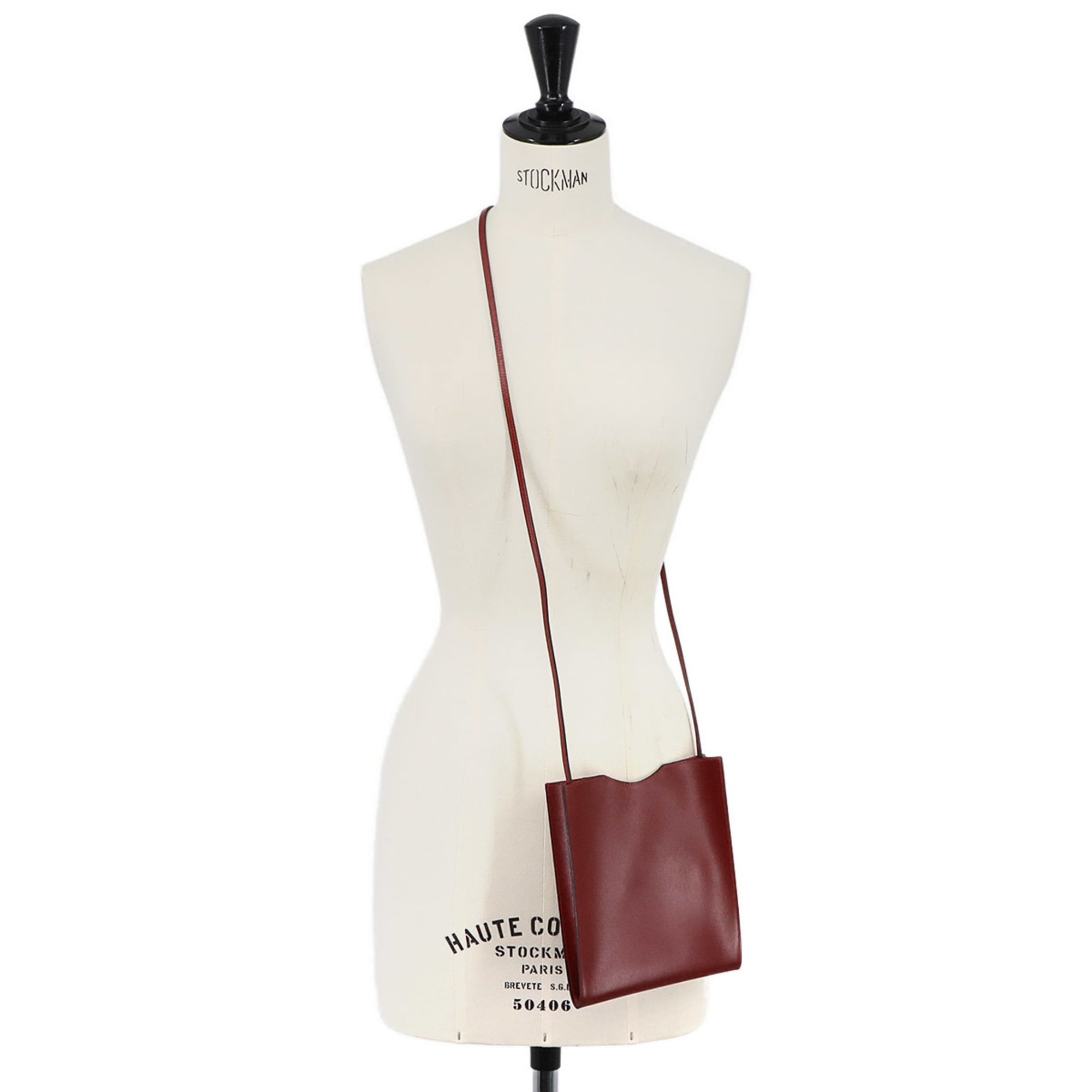 Hermes Rouge H Box Calf Leather Pochette Shoulder Bag (Pre-Owned)