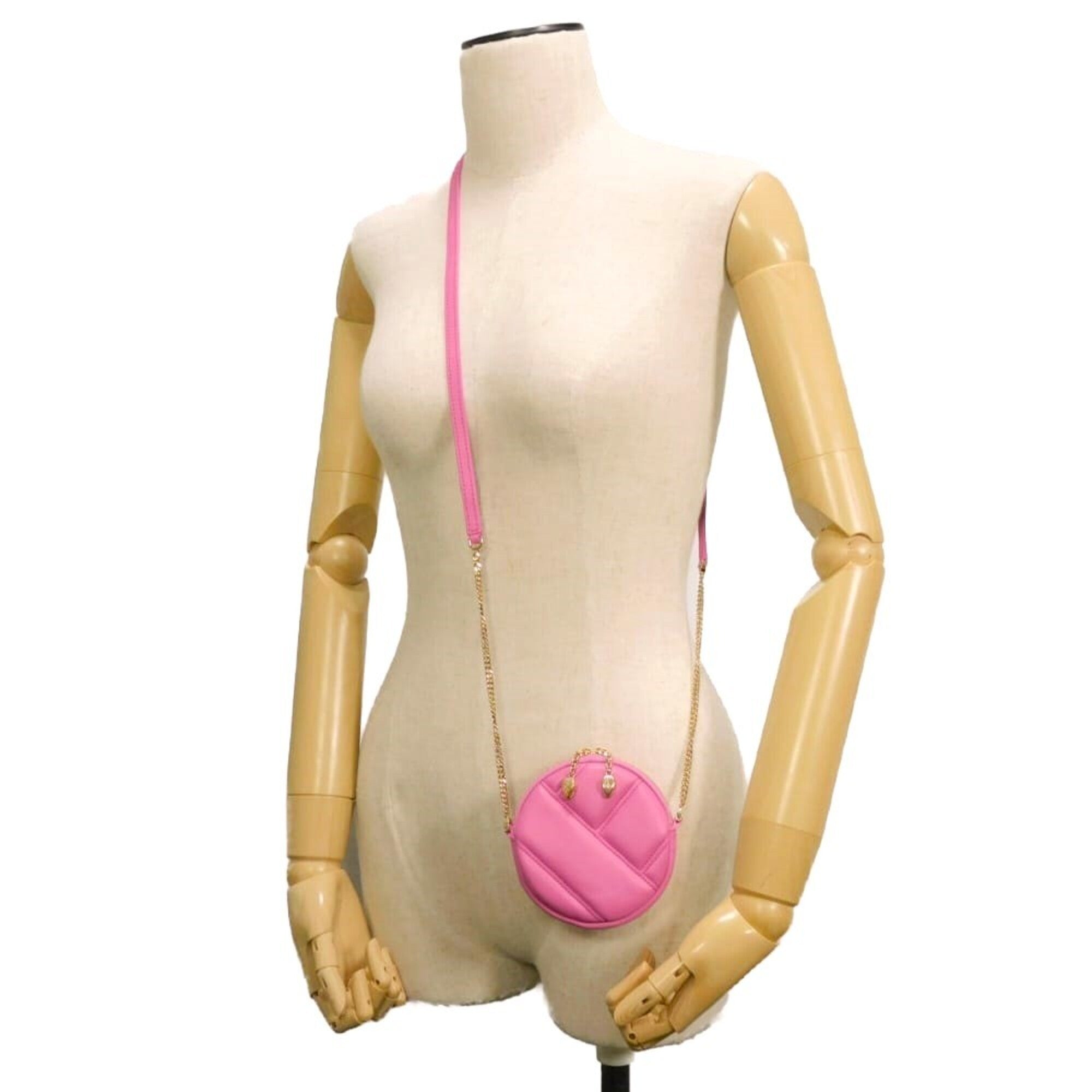 Bvlgari Pink Red Color Pochette Pouch Shoulder Bag (Pre-Owned)