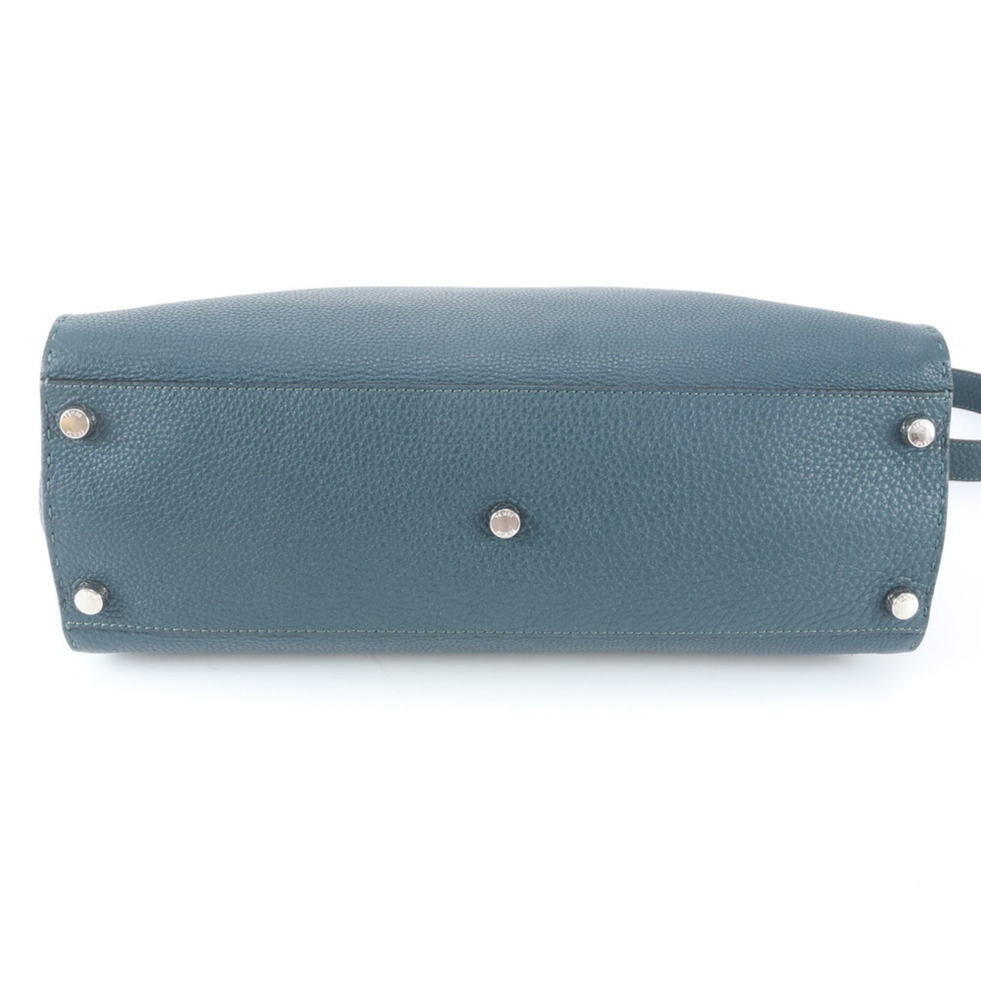 Fendi Selleria Dark Green Leather Handbag (Pre-Owned)