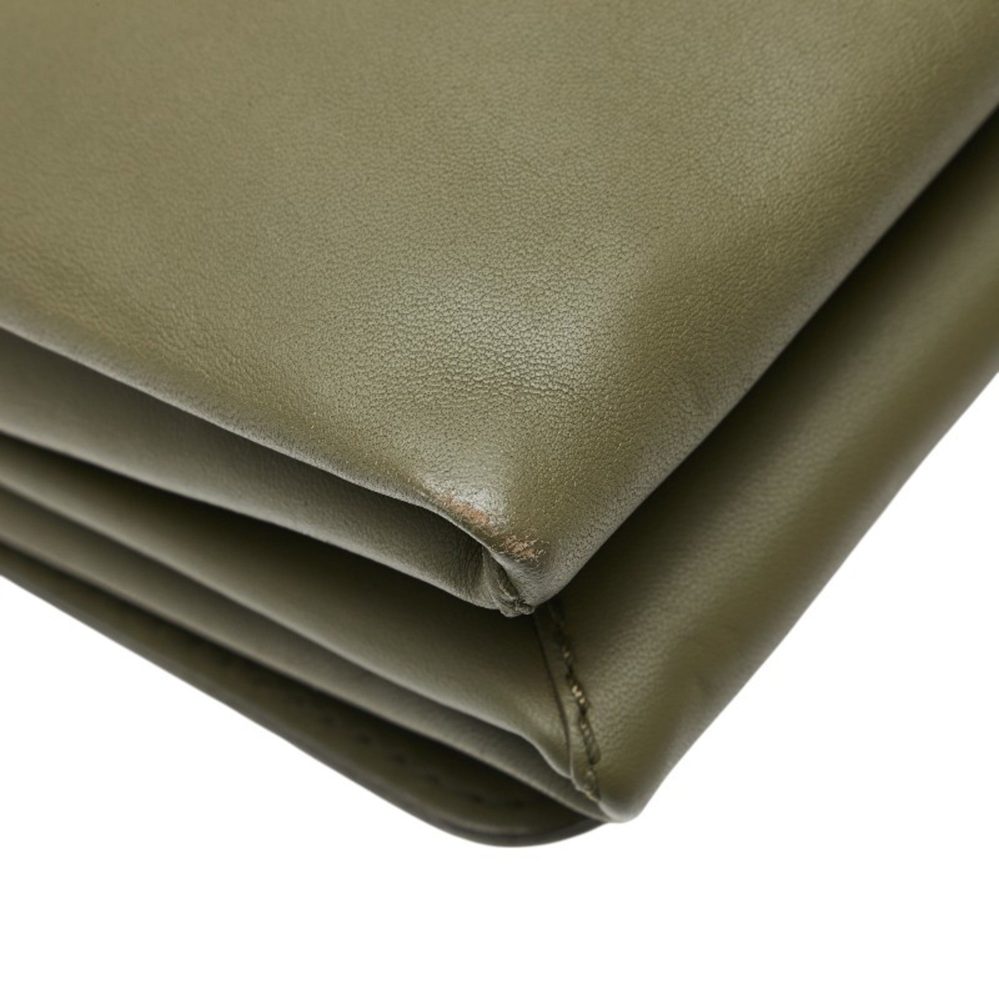 Valentino Garavani Green Khaki Leather Clutch Bag Shoulder Bag (Pre-Owned)