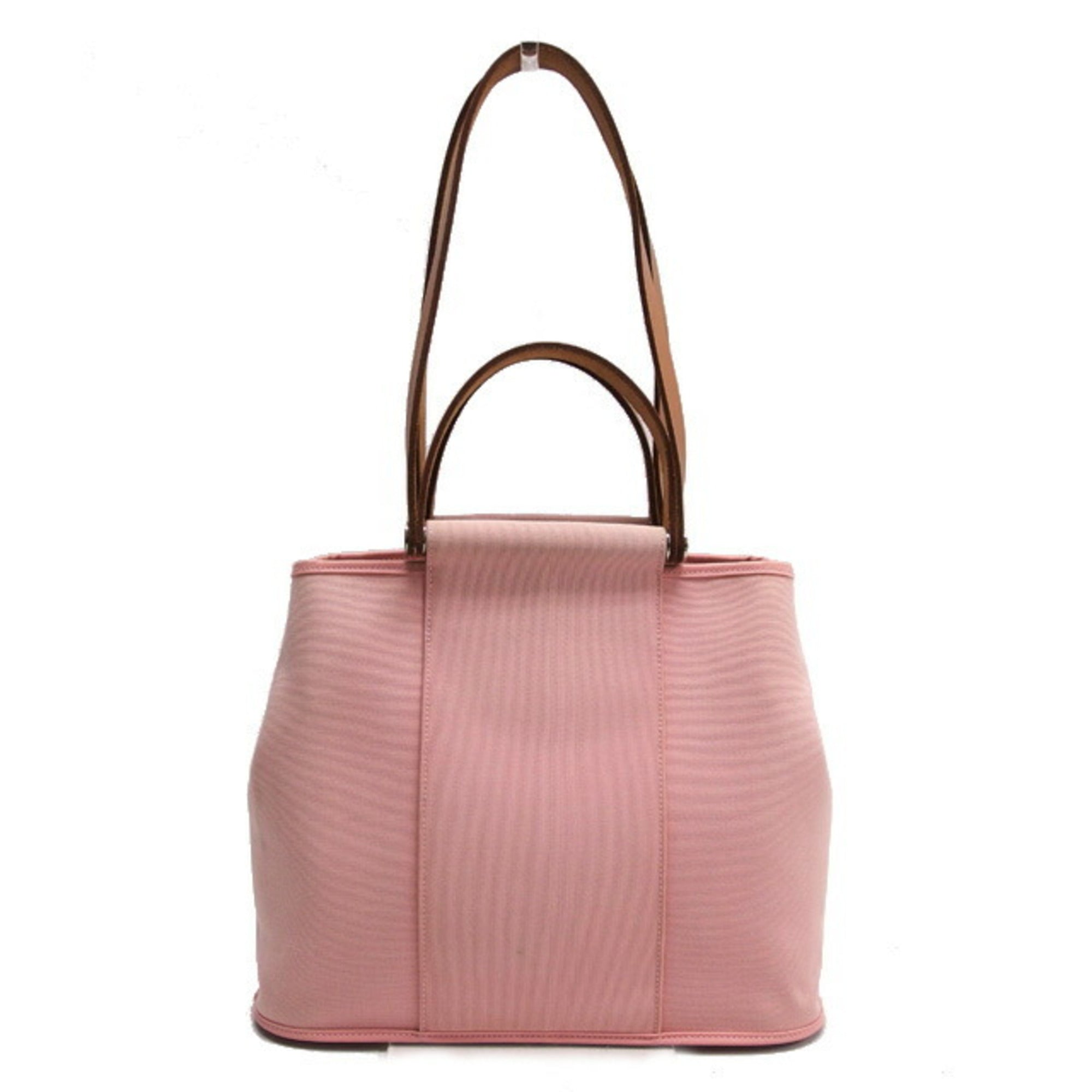 Hermes Cabag Light Pink Toile Officier Handbag Shoulder Bag Tote Bag (Pre-Owned)