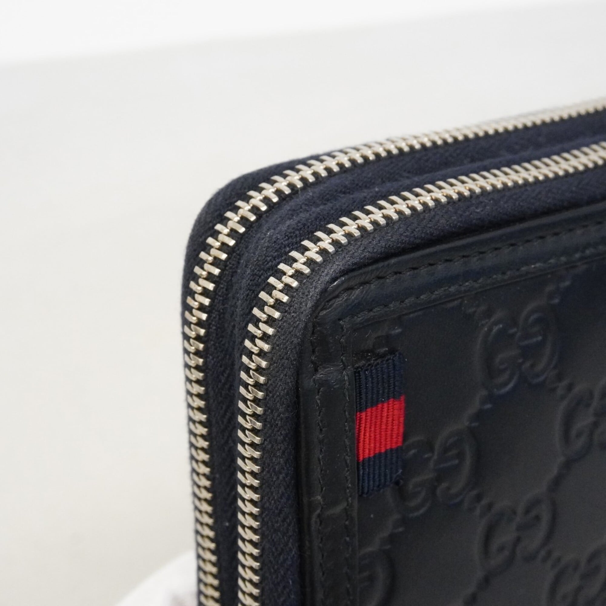 Gucci Navy Leather Long Wallet (Bi-Fold) (Pre-Owned)