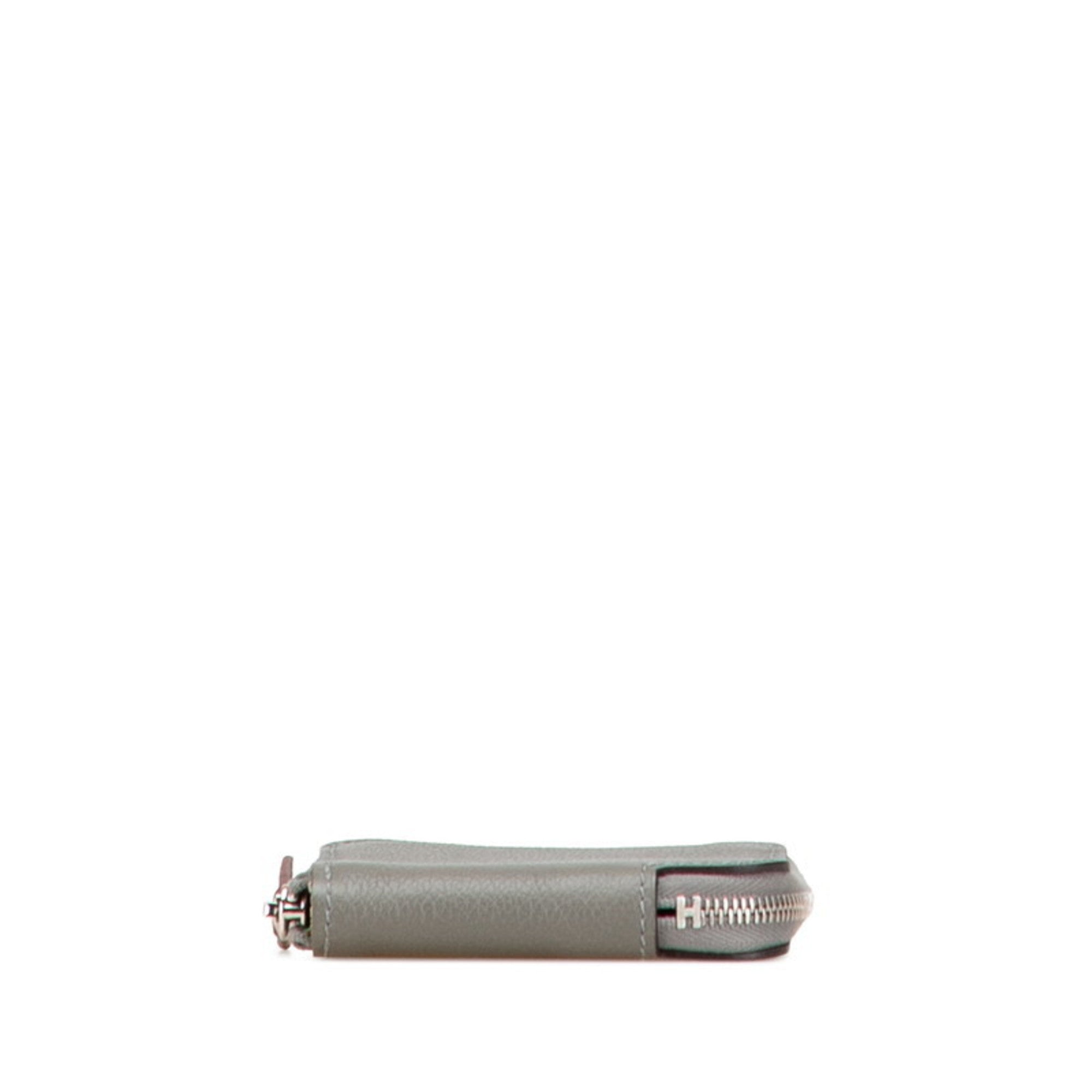 Hermes Azap Gray Coin Purse/Coin Case (Pre-Owned)