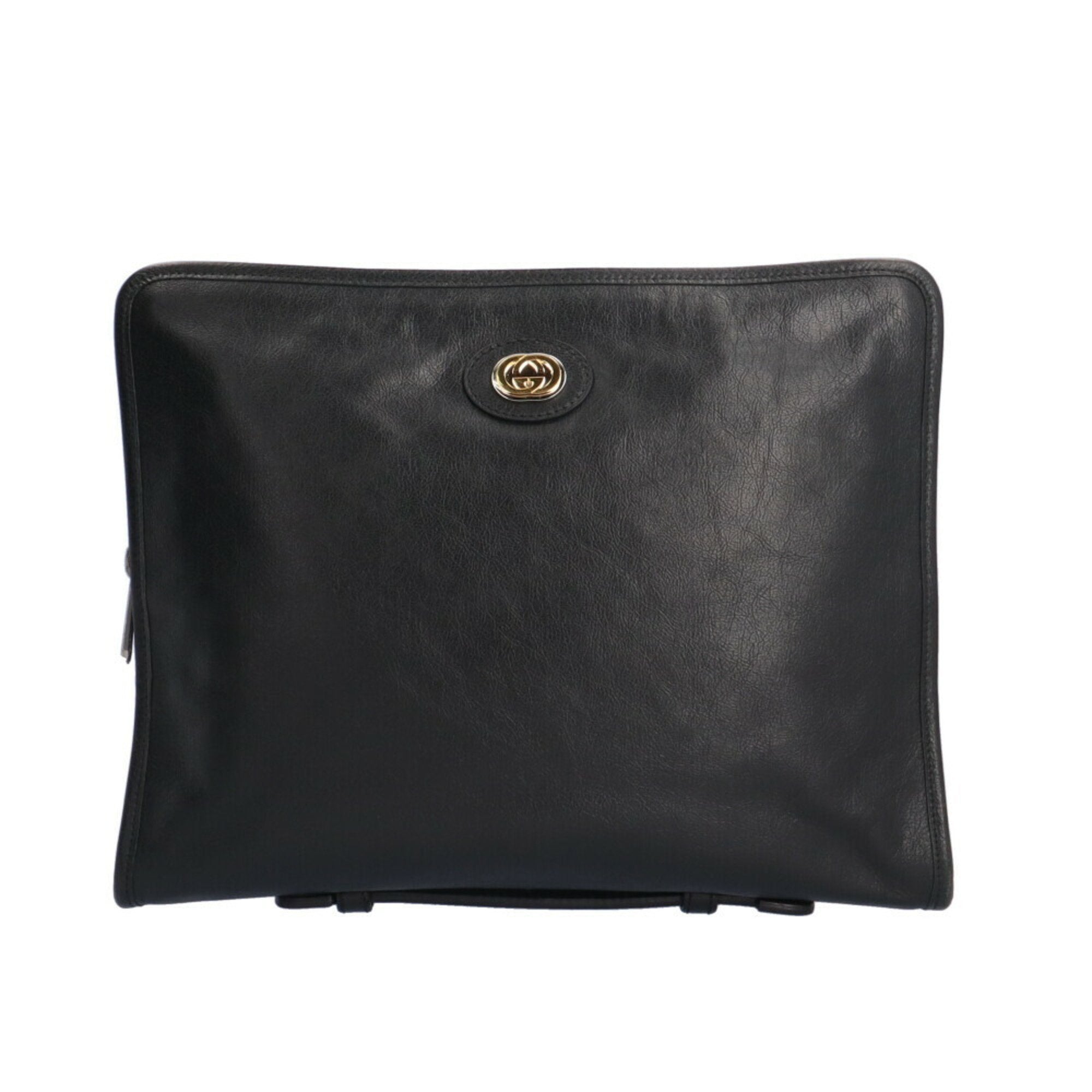 Gucci Daily Black Leather Clutch Bag (Pre-Owned)