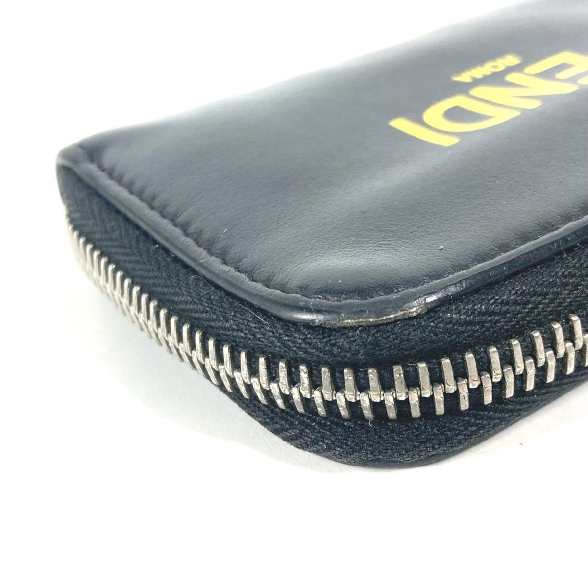 Fendi Black Yellow Leather Coin Purse/Coin Case (Pre-Owned)