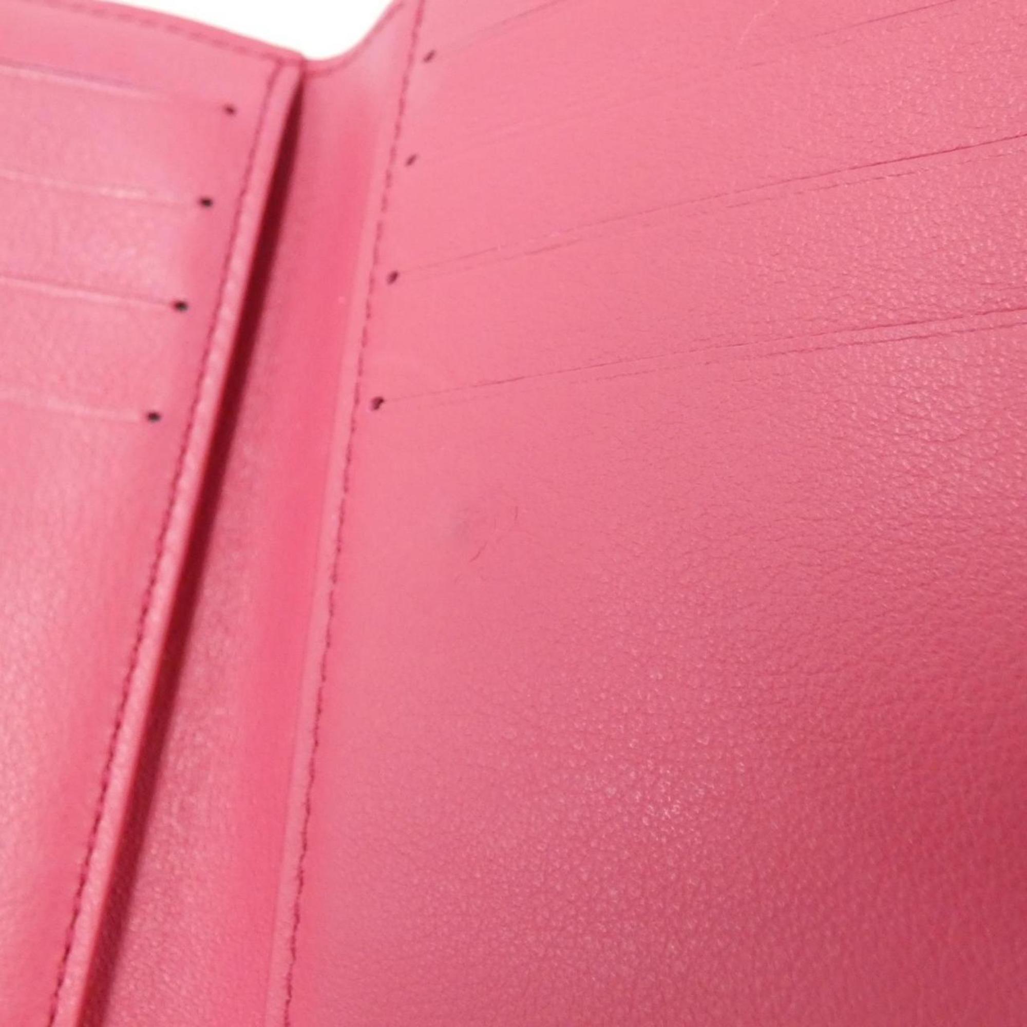 Louis Vuitton Black Hot Pink Leather Wallet (Tri-Fold) (Pre-Owned)