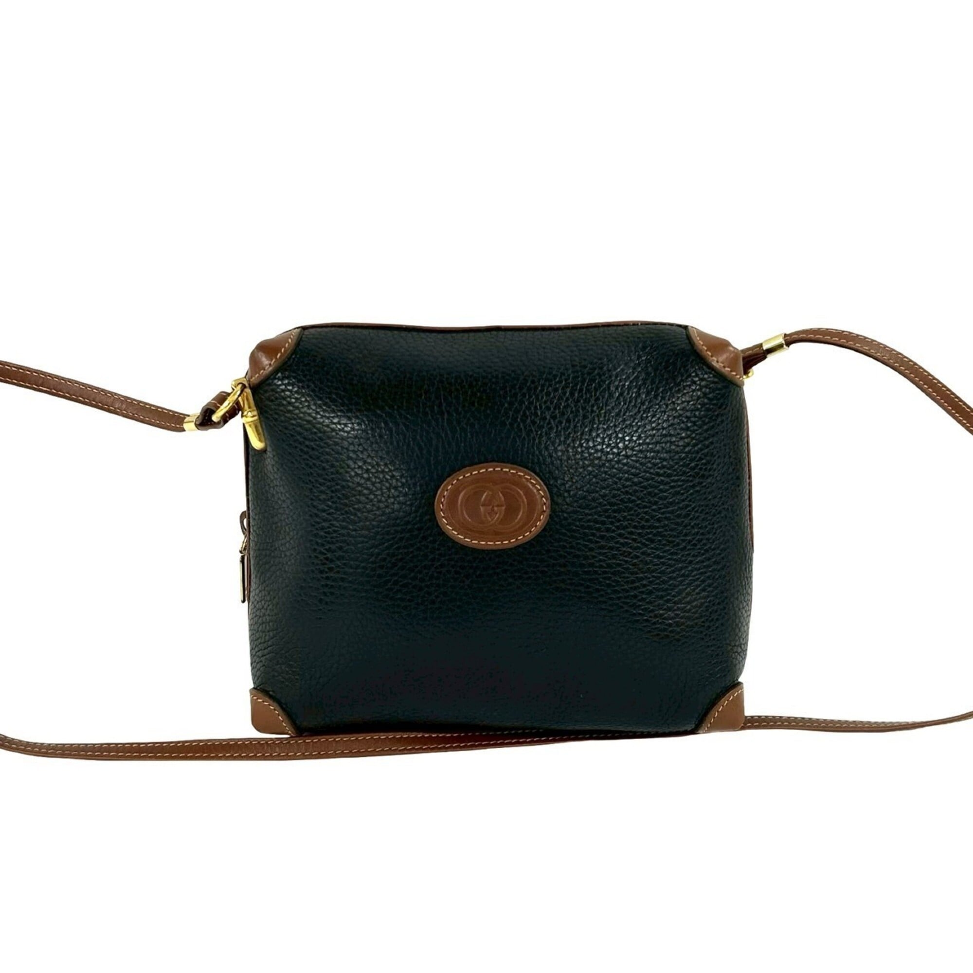 Gucci Black Brown Leather Pochette Shoulder Bag (Pre-Owned)