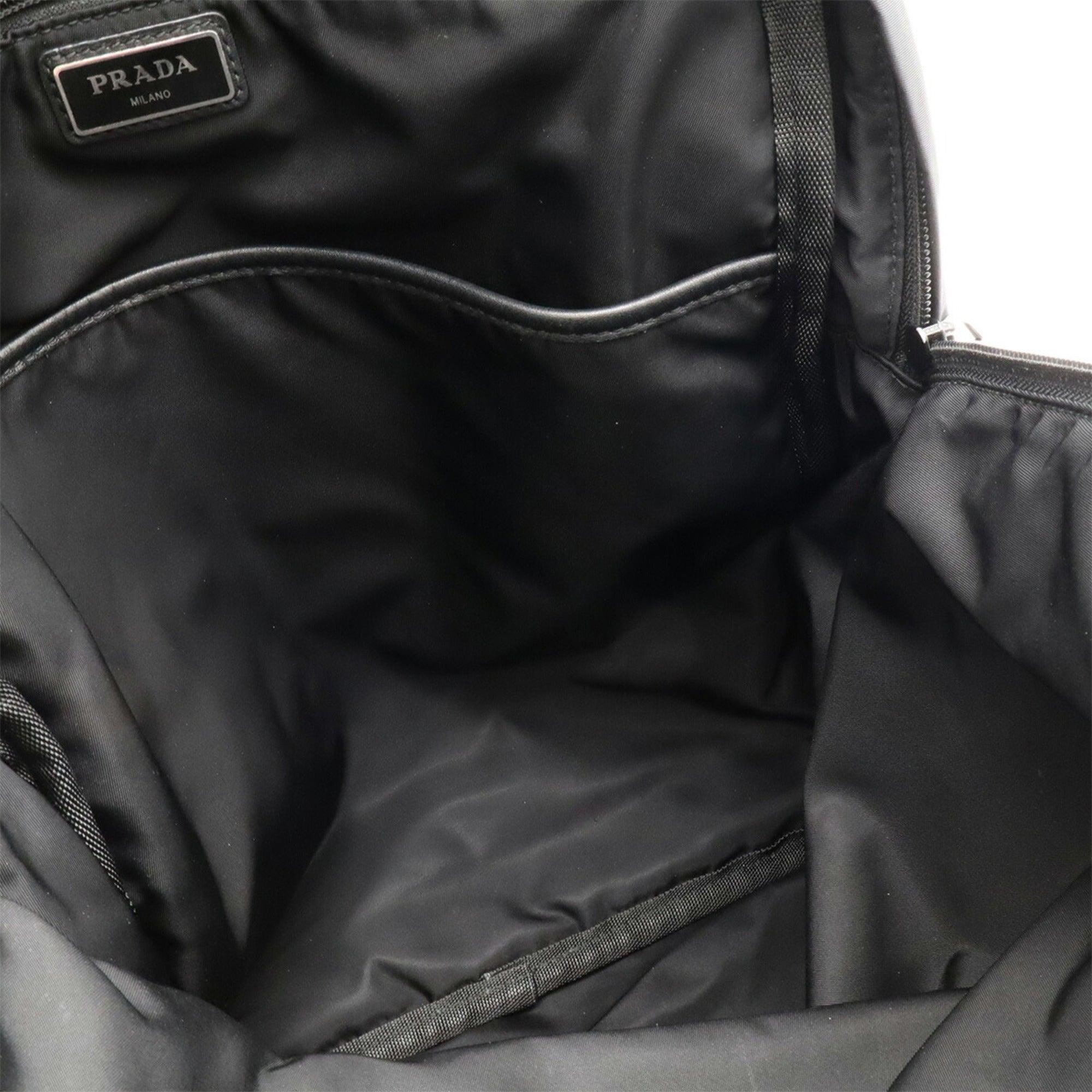 Prada Black Nero Nylon Leather Backpack (Pre-Owned)