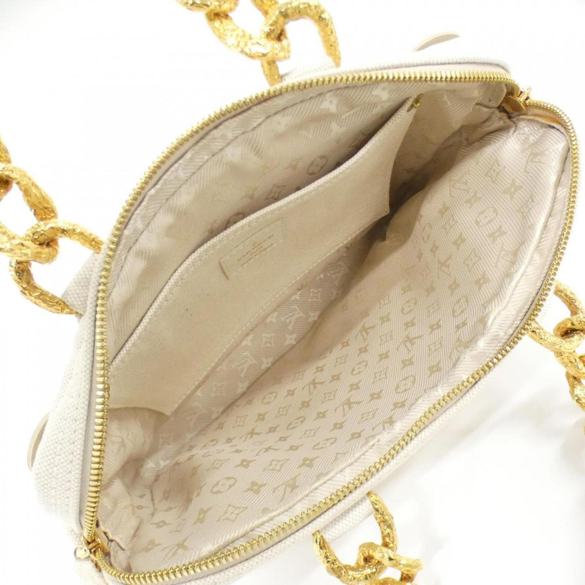 Louis Vuitton Lv Off White Canvas Handbag (Pre-Owned)