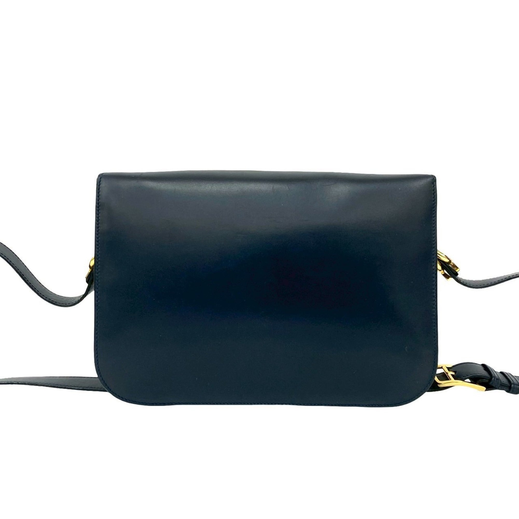 Celine Navy Leather Pochette Shoulder Bag (Pre-Owned)