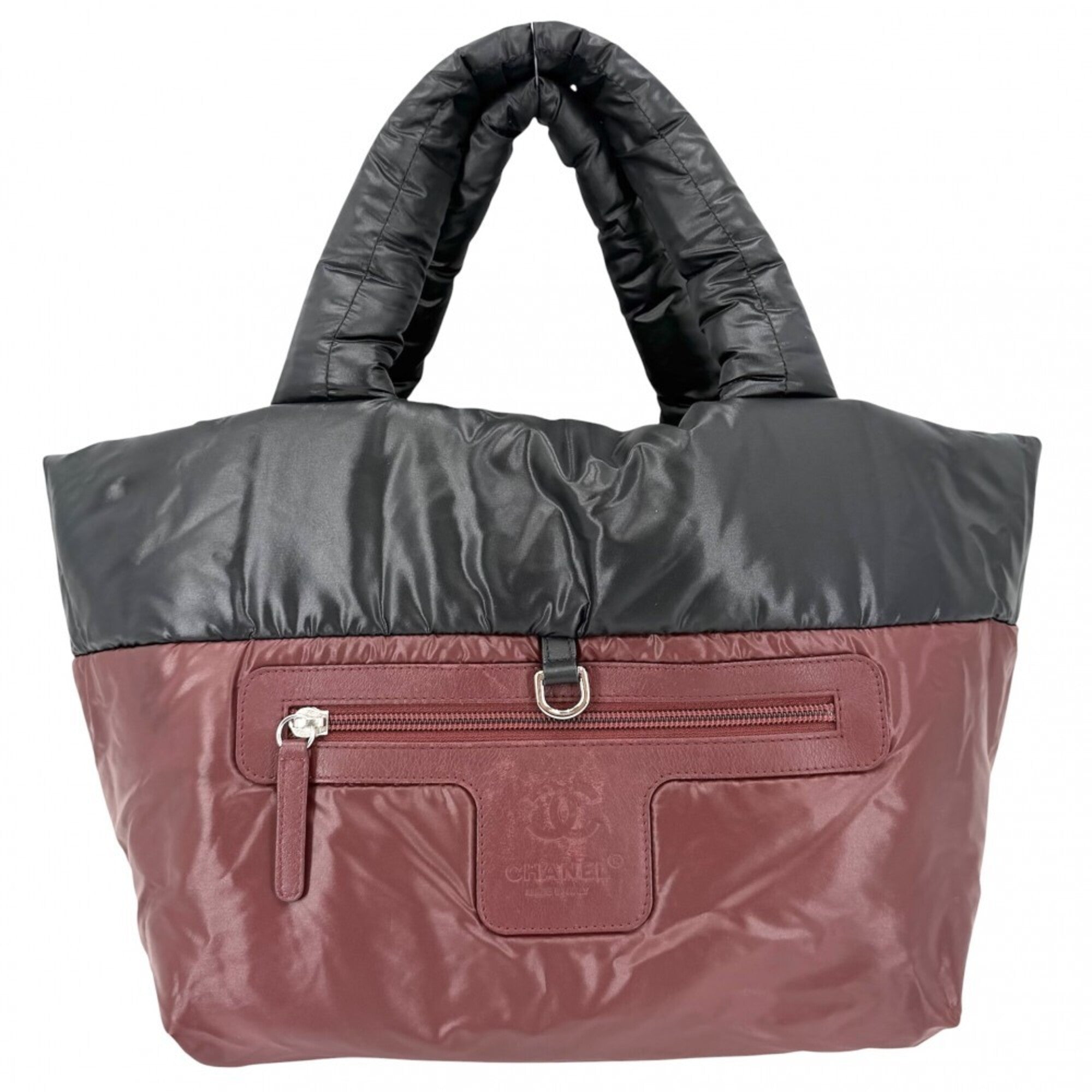 Chanel Coco Cocoon Bordeaux Gray Nylon Handbag Tote Bag (Pre-Owned)