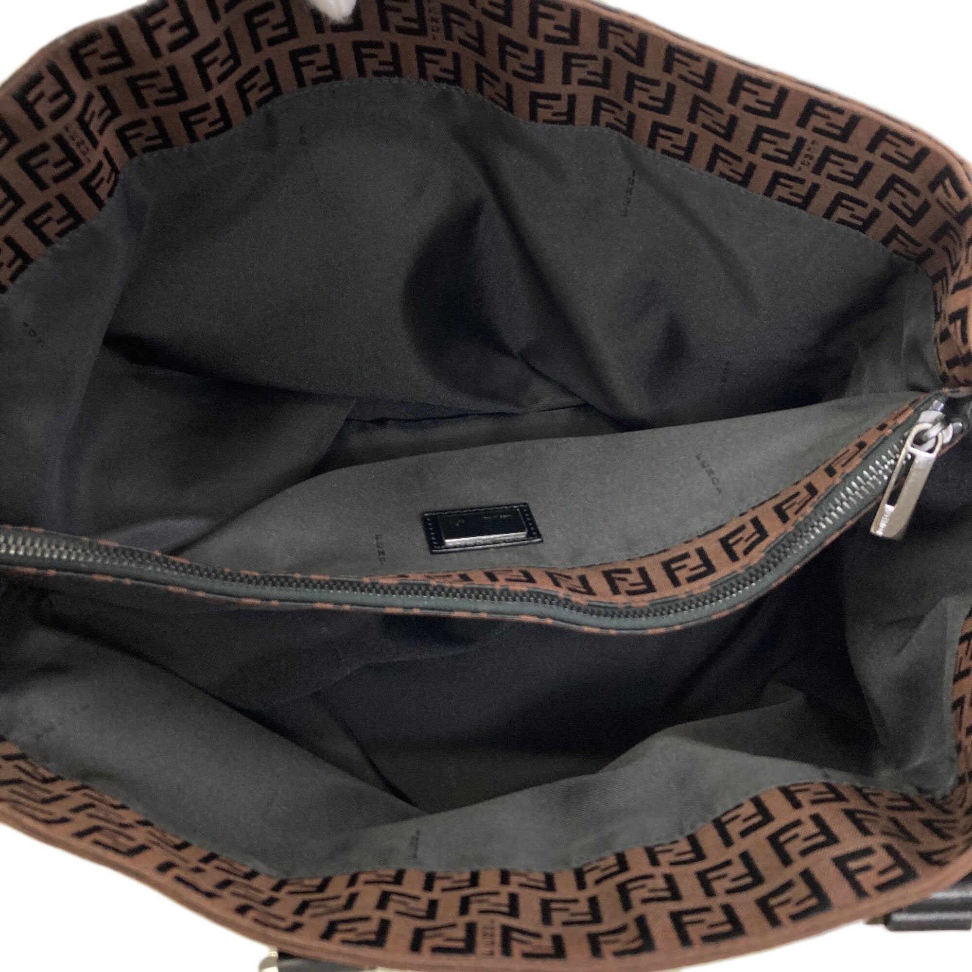 Fendi Dark Brown Canvas Tote Bag (Pre-Owned)