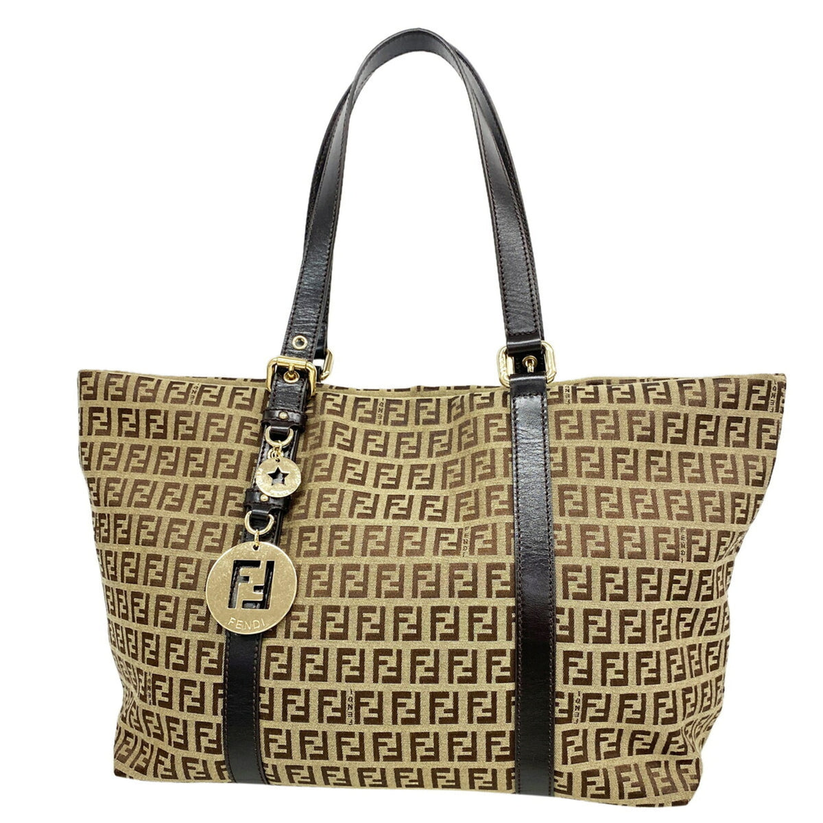 Fendi Brown Nylon Canvas Tote Bag (Pre-Owned)